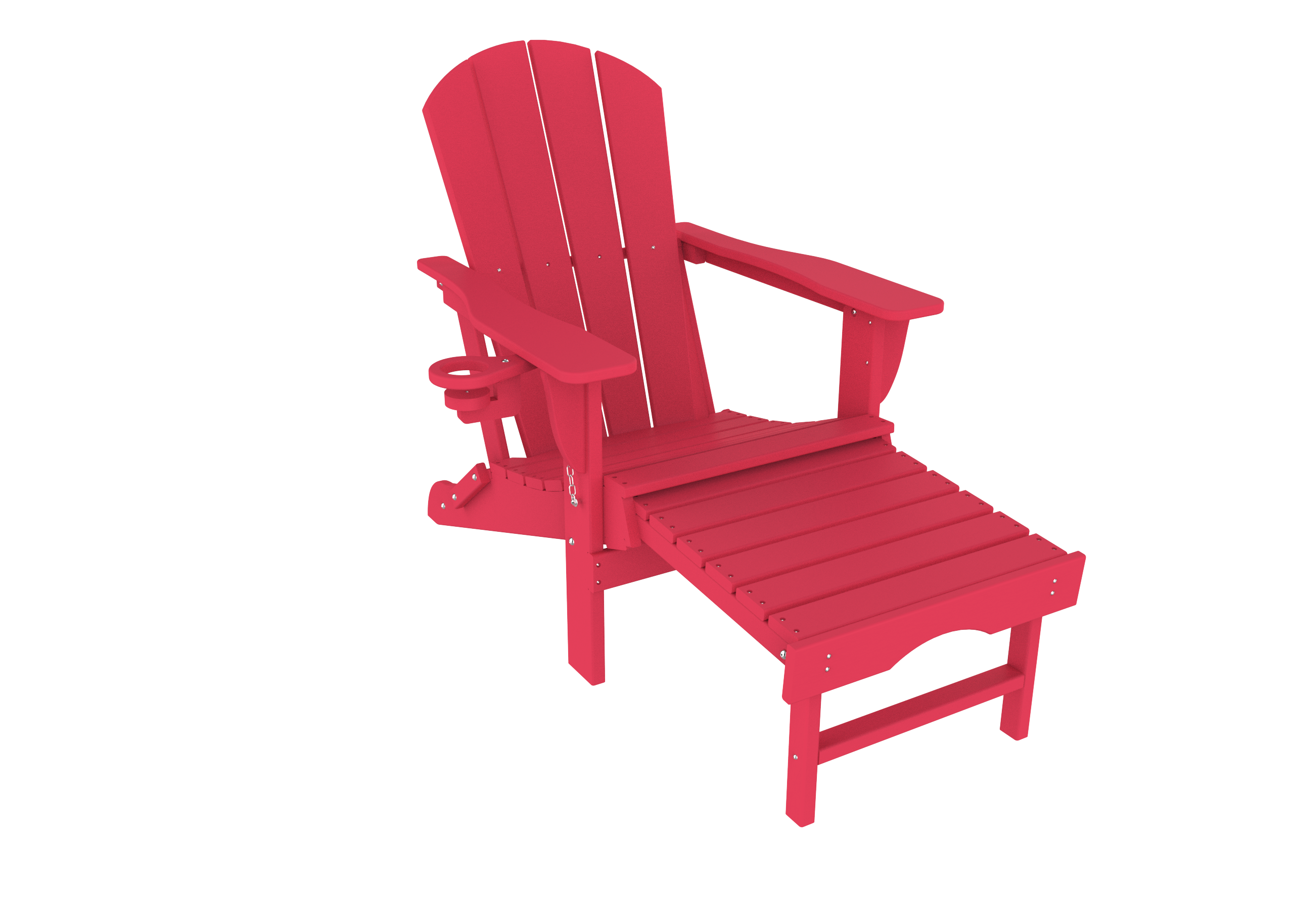 Trappers Peak All-Weather Folding Adirondack Chair w/ Footrest-HDPE