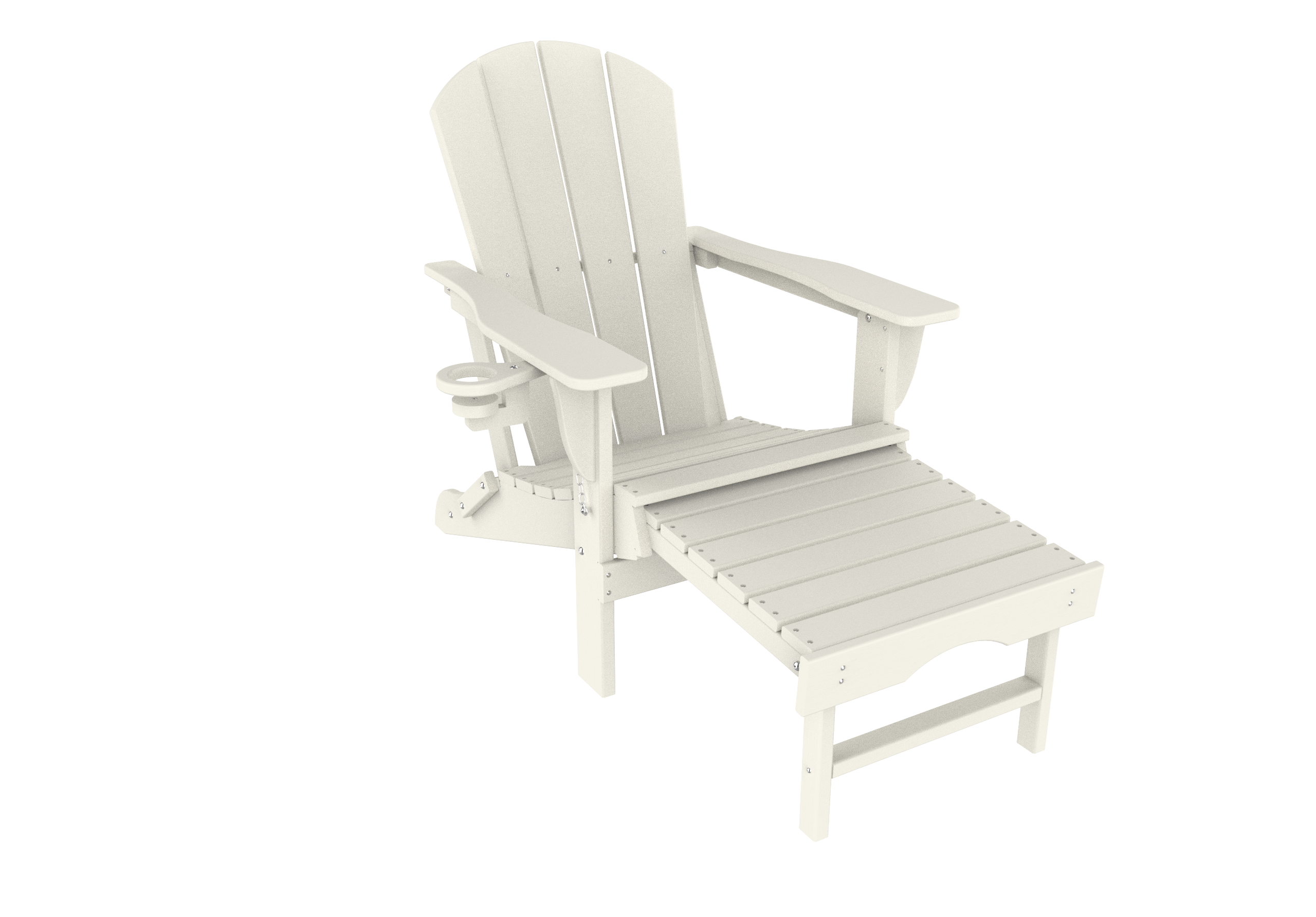 Trappers Peak All-Weather Folding Adirondack Chair w/ Footrest-HDPE