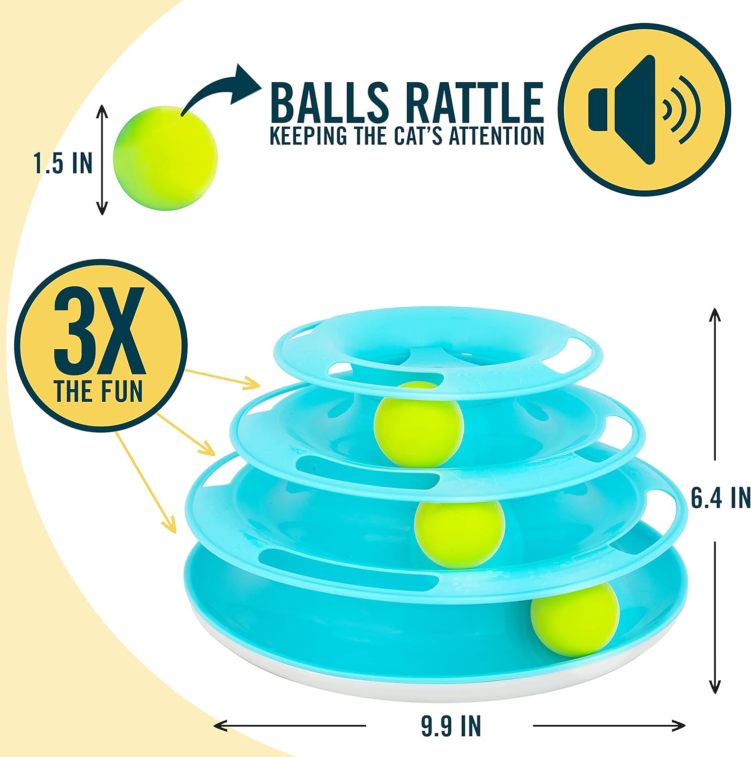 Our Pets Wobble Triple Chase Ball Track Interactive Cat Toy for Indoor Cats