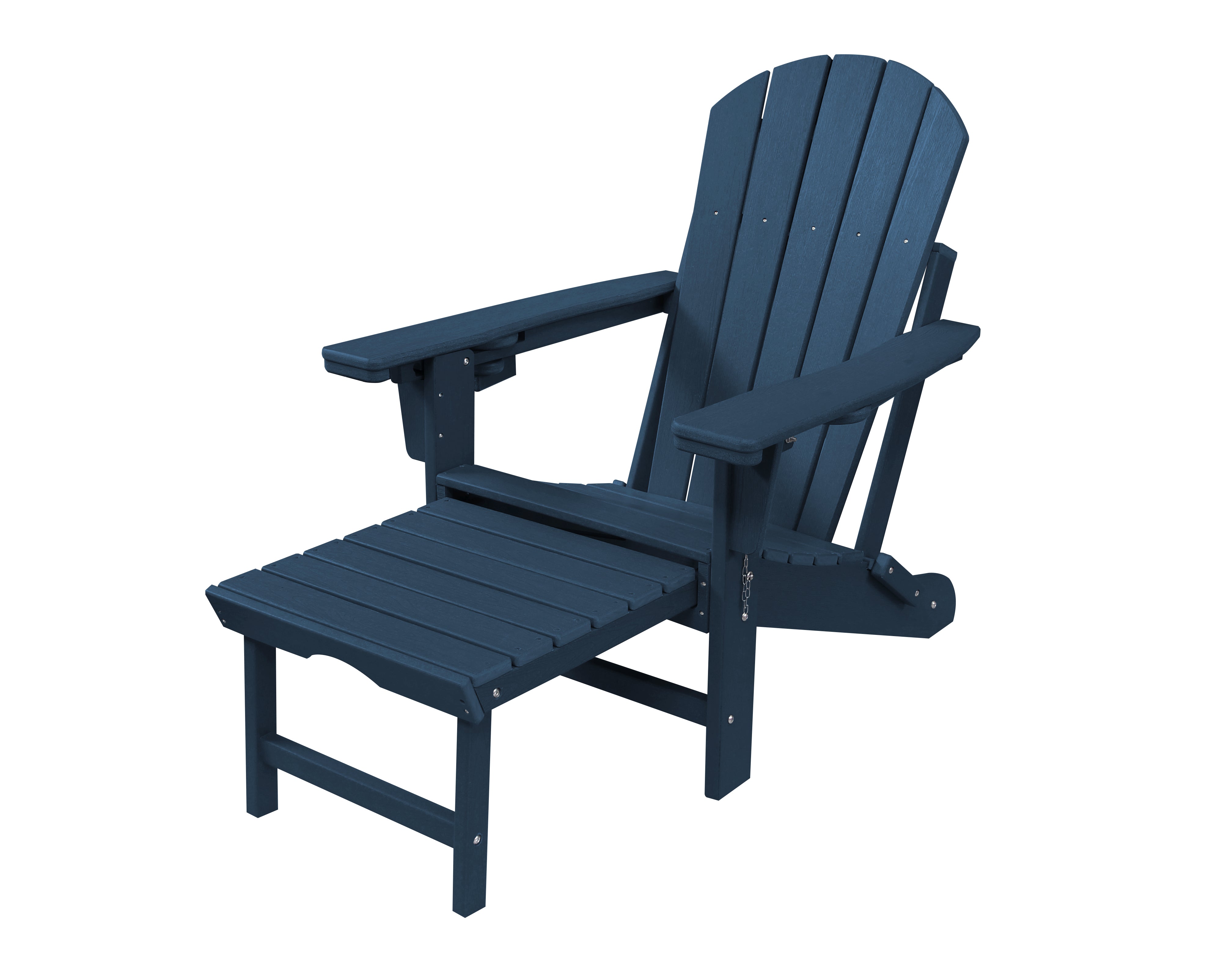 Trapper's Peak HDPE Foldable Adirondack Chair with Footrest and Adjustable Backrest