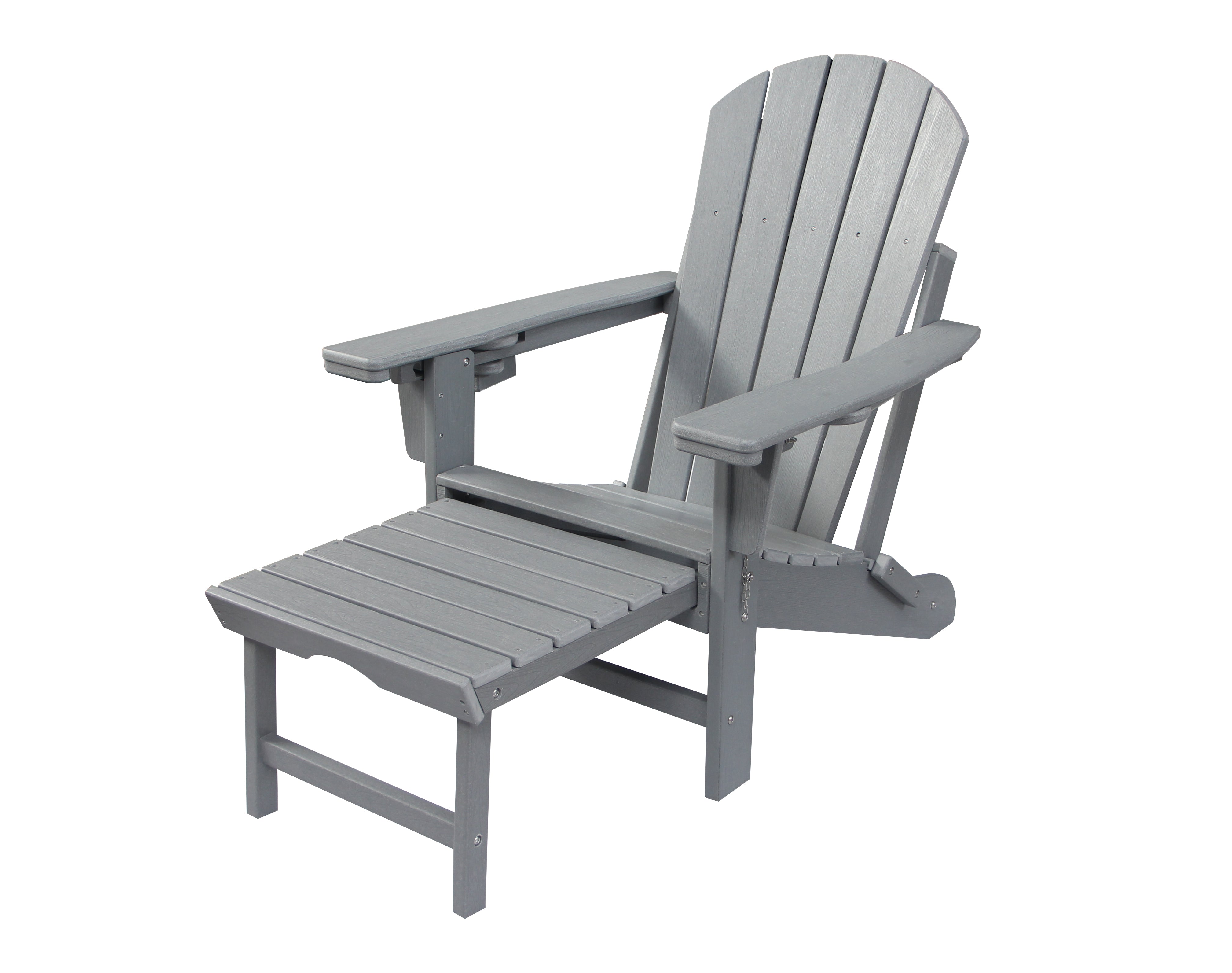 Trapper's Peak HDPE Foldable Adirondack Chair with Footrest and Adjustable Backrest