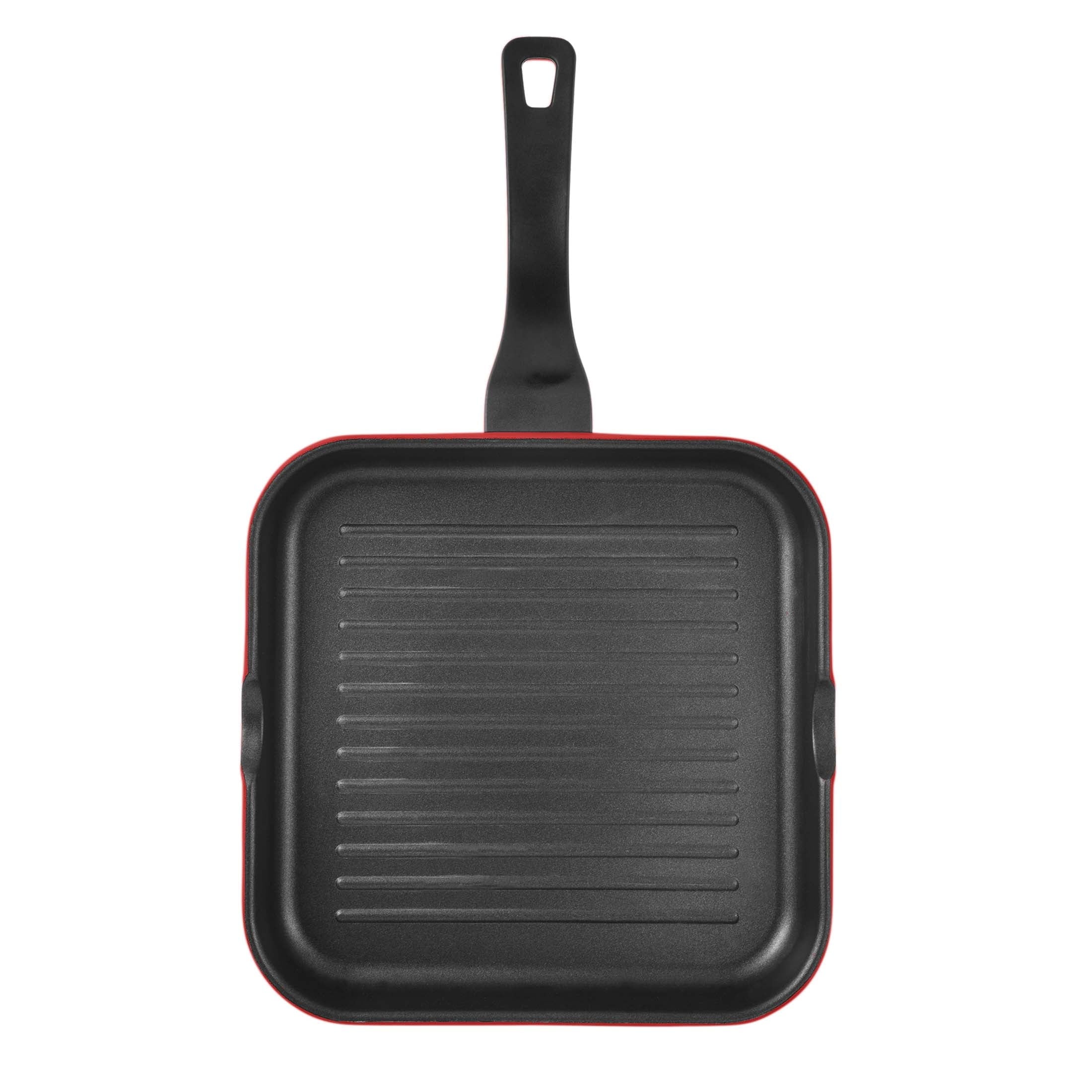 Retro by Bergner - 11" Non Stick Cast Aluminum Grill Pan, Red