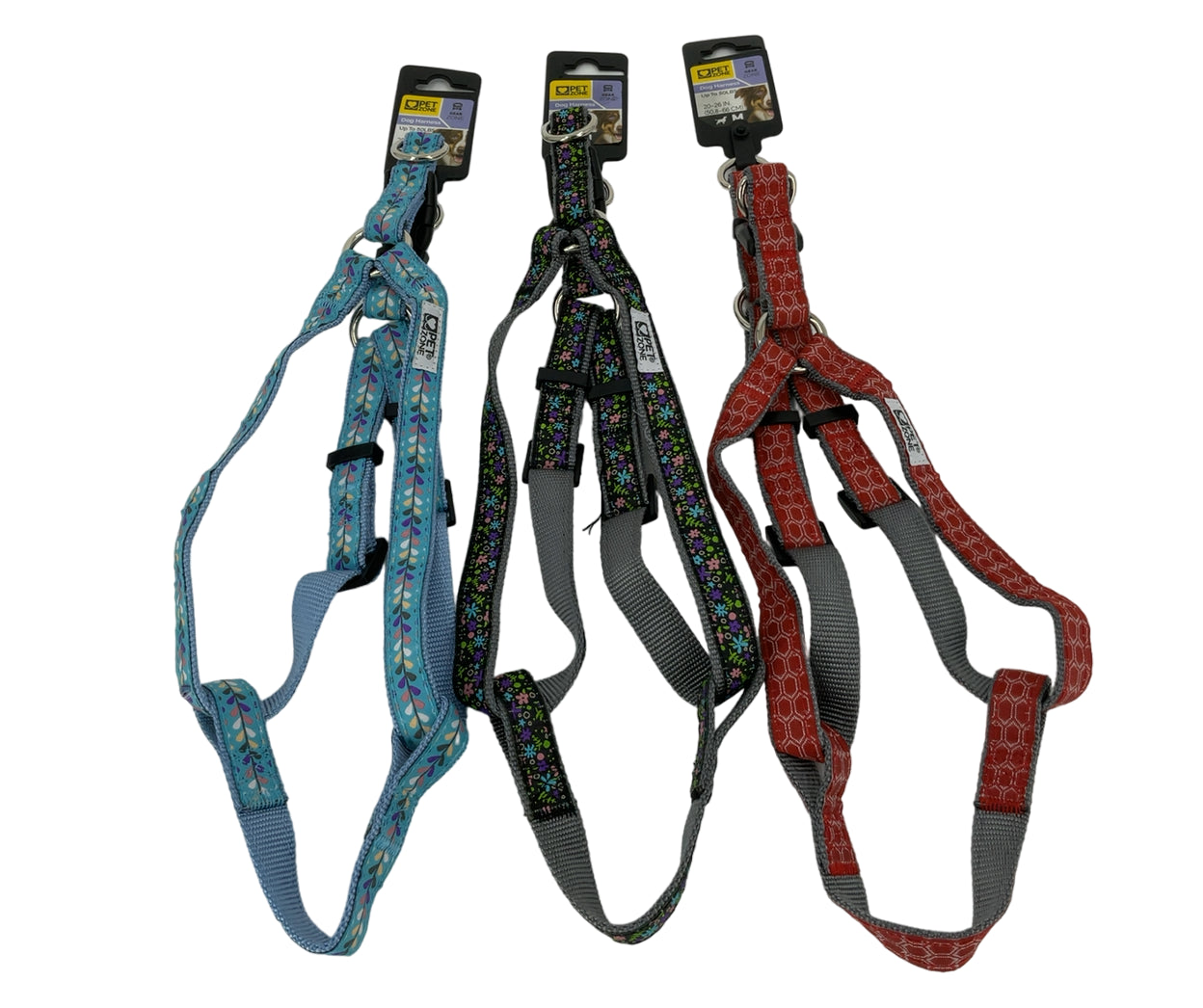 Pet Zone Dog Harness Medium (Up to 50 lbs) 20-26 Inches, Assorted Prints