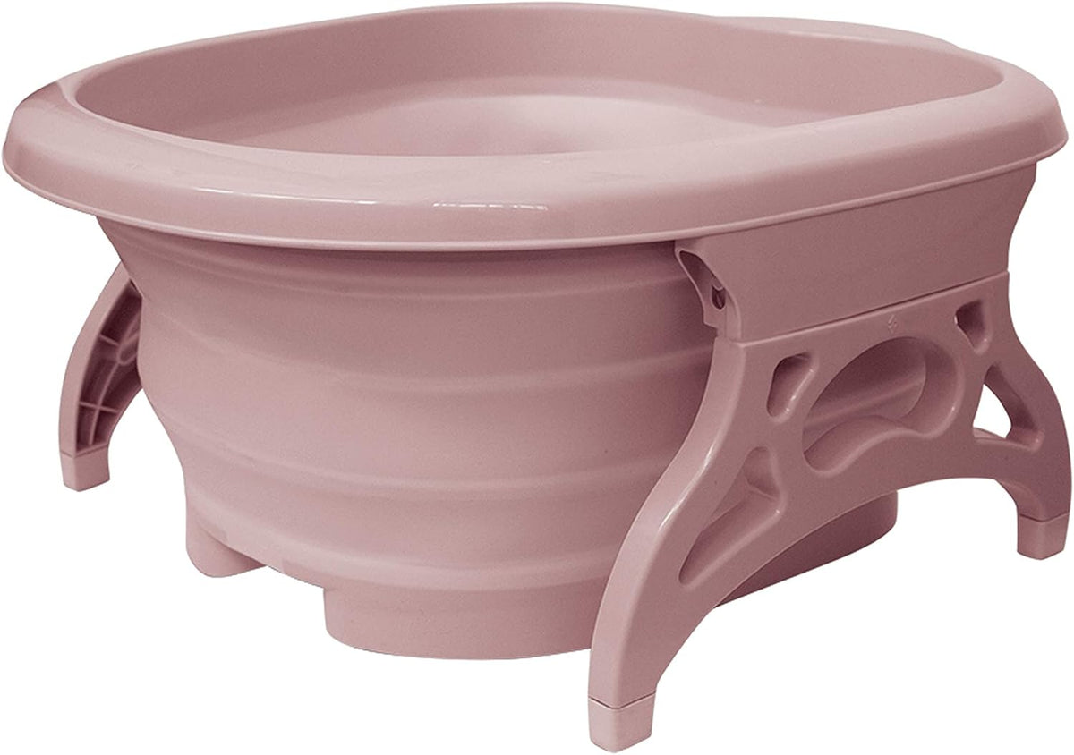 Estelle Beauty Collapsible Foot Bath Massager - Non-Slip 3 Gal. Capacity - Pink