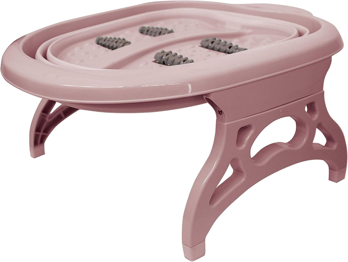 Estelle Beauty Collapsible Foot Bath Massager - Non-Slip 3 Gal. Capacity - Pink
