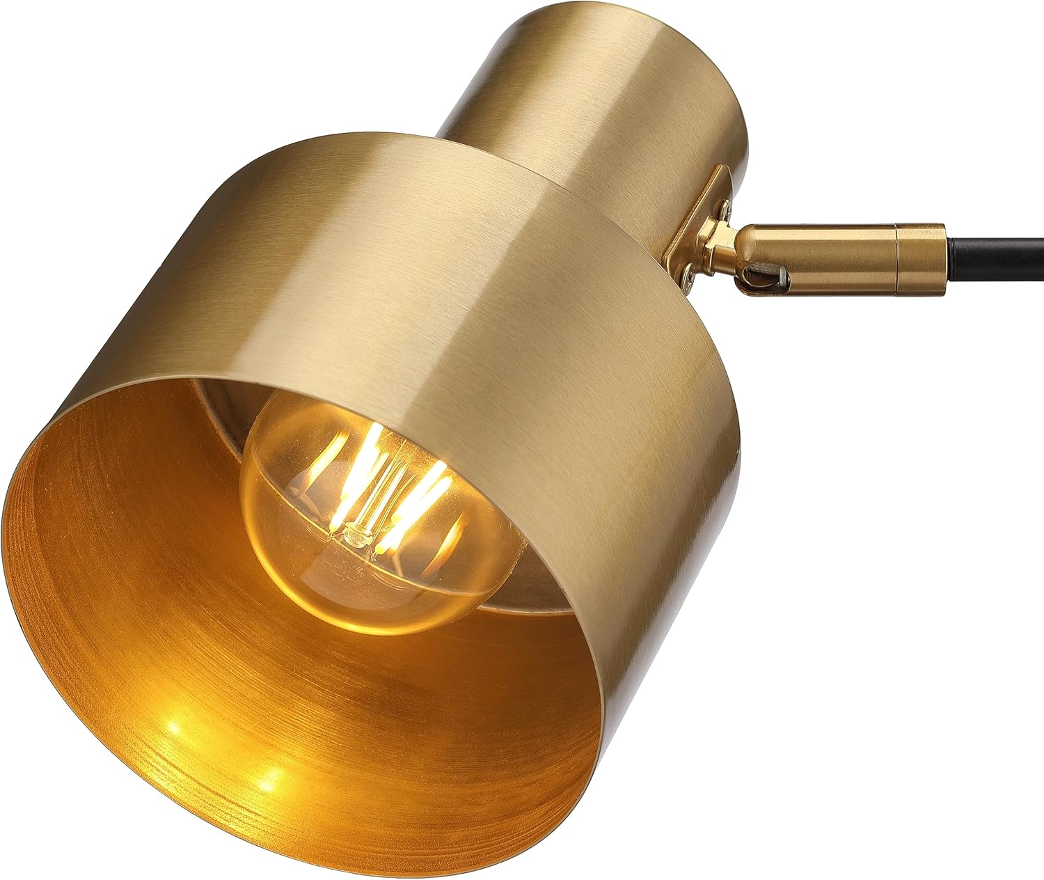 Rumi Lighting 17 in. Brass Gold and Black Lamp with 2 Fast Charging USB Ports for Task and Reading