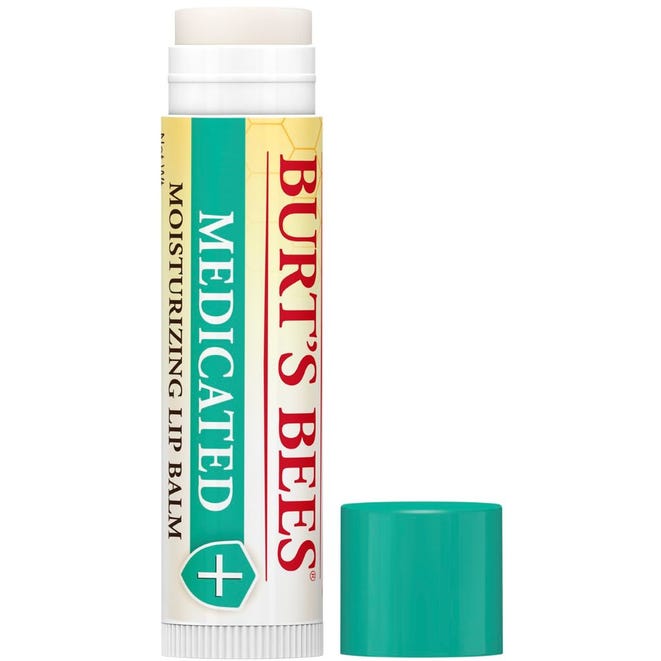 Burt's Bees Medicated Lip Balm, Soothes Chapped Lips with Menthol Counter Display, 12 Sticks Included