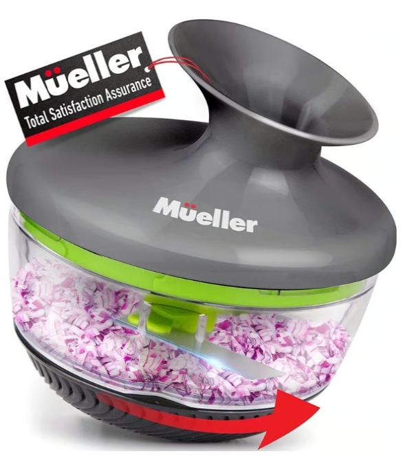 Mueller Austria Rolling Chopper, Shaker, Mixer, Cutter, Slicer, Zester Pro - Strongest - 30% Heavier Duty Multi Vegetable-Fruit-Spice-Kitchen Tool/Utensil, L