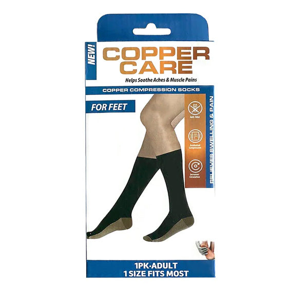 Copper Care Black Compression Socks Adults One Size