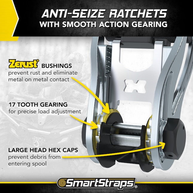 SmartStraps, 14ft. 5000lb Ratchet X Ratchet Tie Down 2Pk Yellow