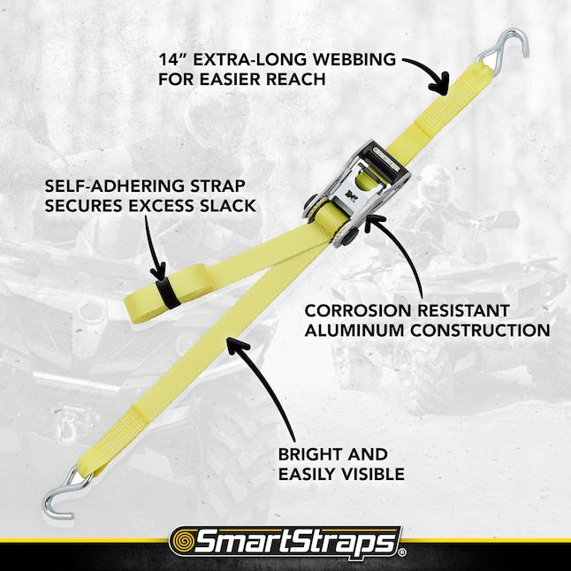 SmartStraps, 14ft. 5000lb Ratchet X Ratchet Tie Down 2Pk Yellow