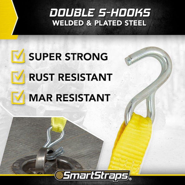 SmartStraps, 14ft. 5000lb Ratchet X Ratchet Tie Down 2Pk Yellow