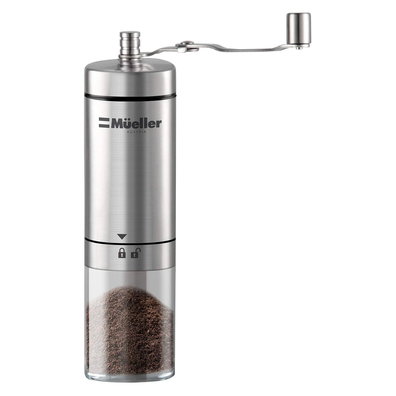 Mueller Conical Burr Adjustable Manual Stainless Steel Coffee Grinder