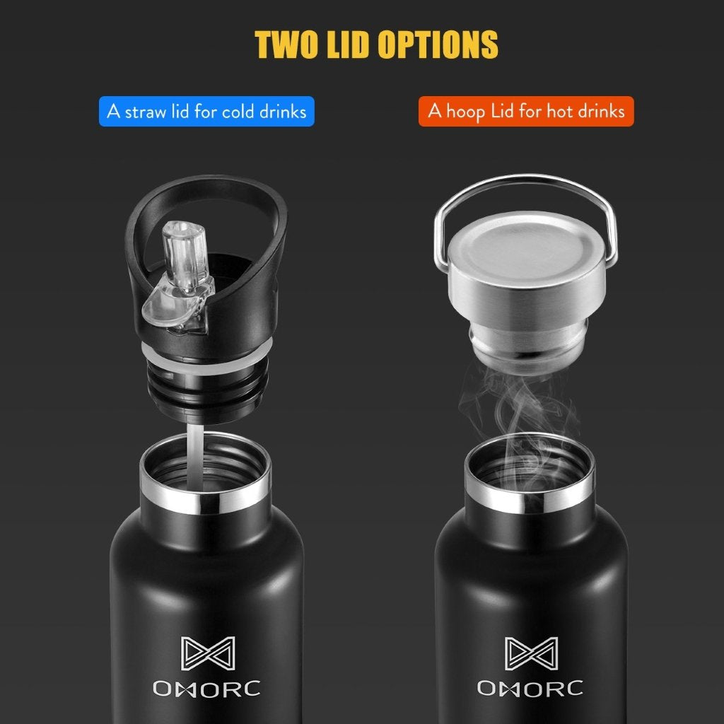 OMORC Stainless steel thermos / bottle, 32 oz, Black
