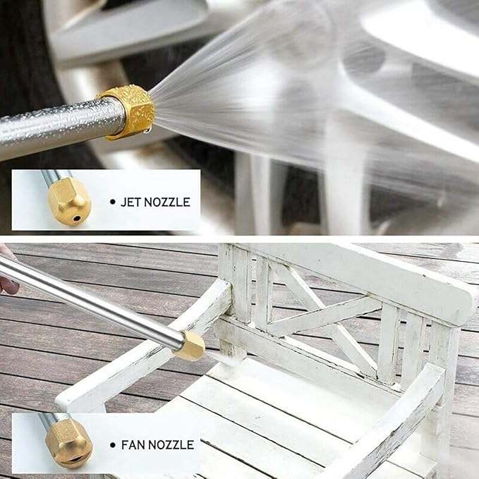 Smart Home High Pressure Power Washer Wand with 2 Brass Nozzles, Midwest Strong Aluminum, Watering Sprayer Cleaning Tool