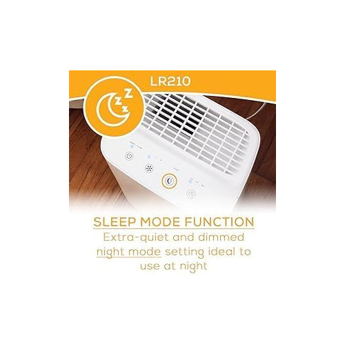Beurer LR210 Air Purifier for Home, 3-Layer H13 True HEPA Filter System, 3 Fan Settings, Clean Ambient Air, Air Filter for Allergies & Pets, Cleaner with Sleep Mode & Timer