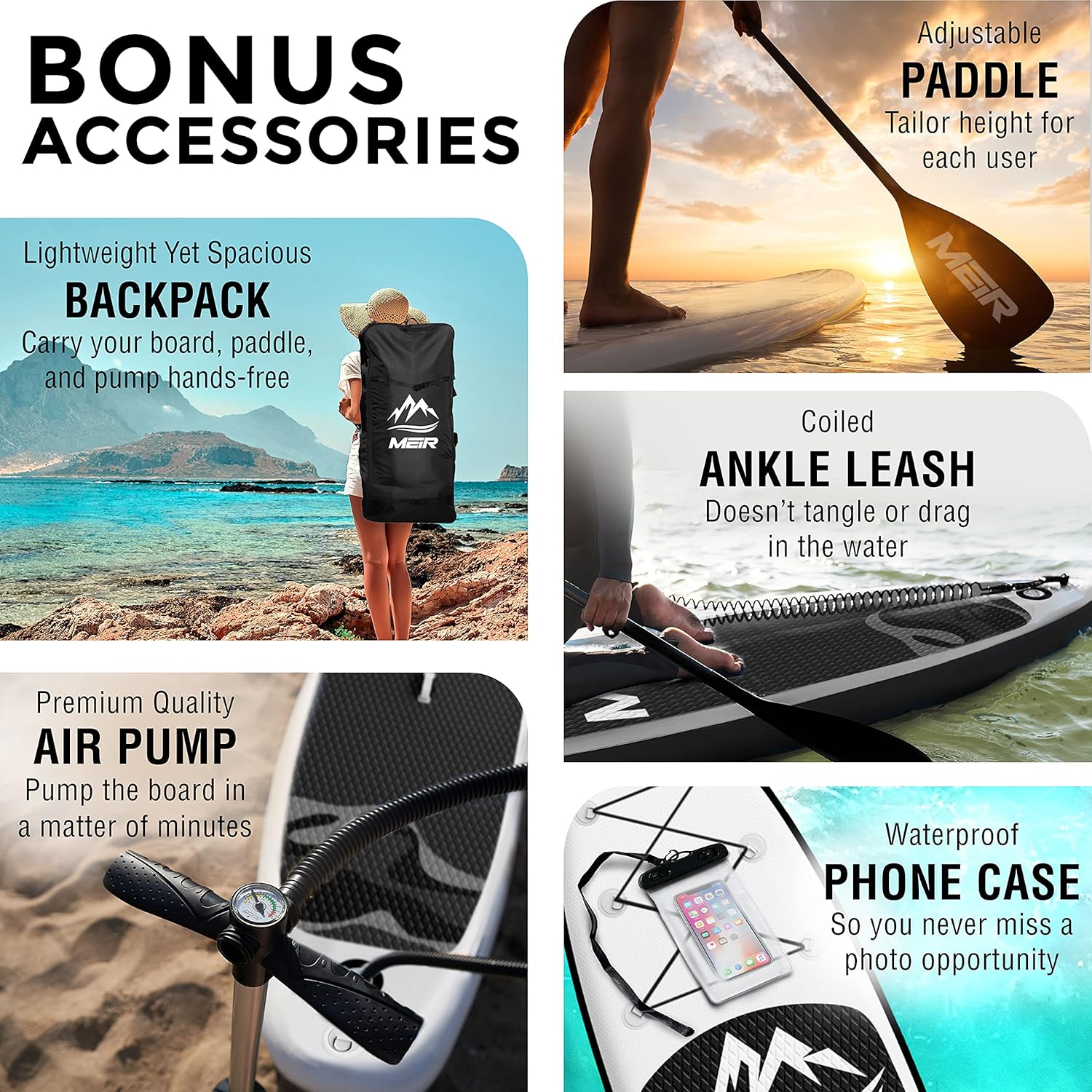 Lange DriftReign 10FT Inflatable Stand Up Paddle Board with SUP Accessories, Backpack, Waterproof Bag, Ankle Leash, Fin and Pump
