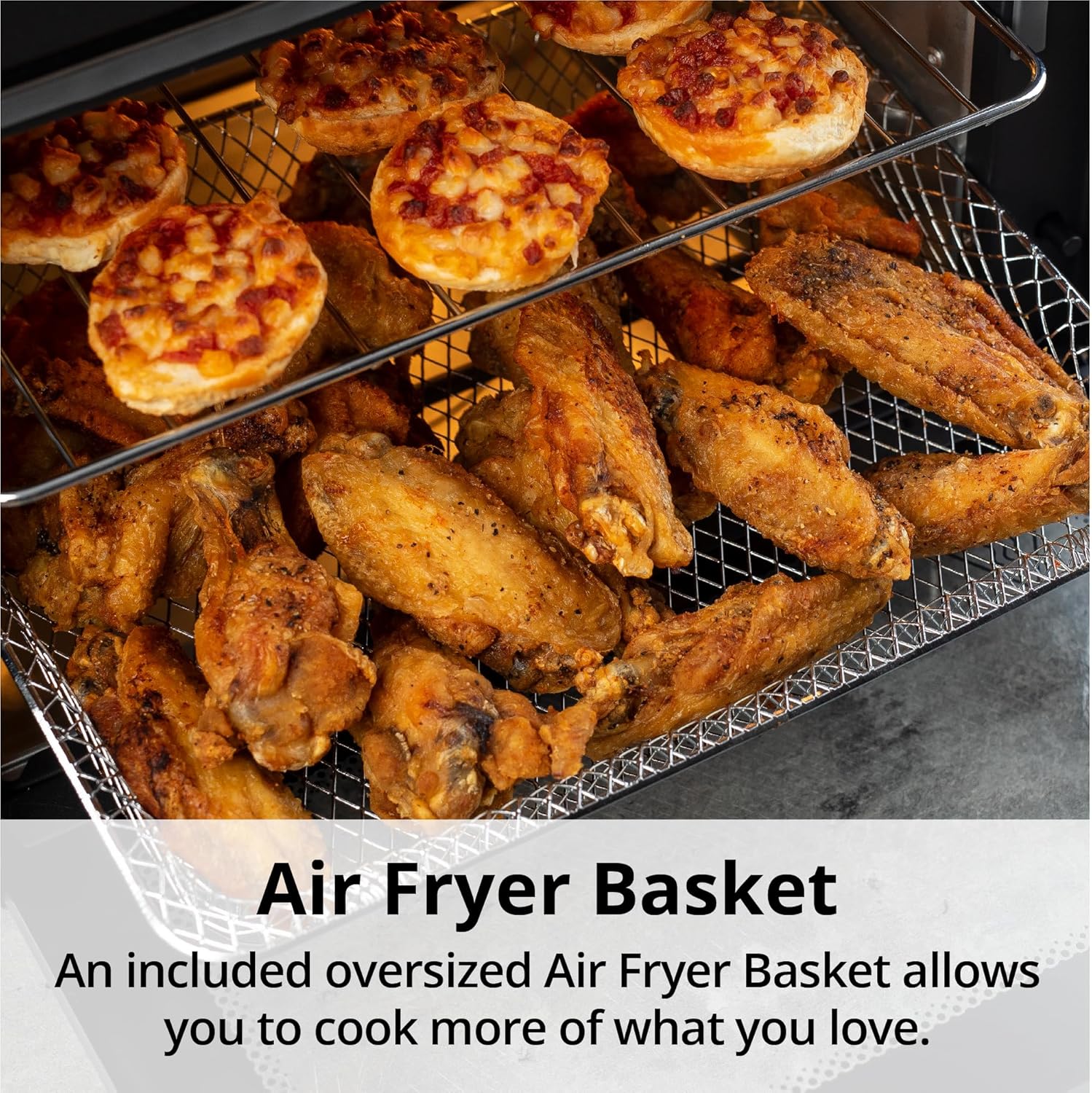 Ariawave Mini 16QT Air Fryer & Toaster Oven, Multifunctional with 15 Presets - Fry, Bake, Roast, Grill, Oil-Free, Compact Design, Inclusive Accessories, 360 Rotisserie Feature, Stainless Steel