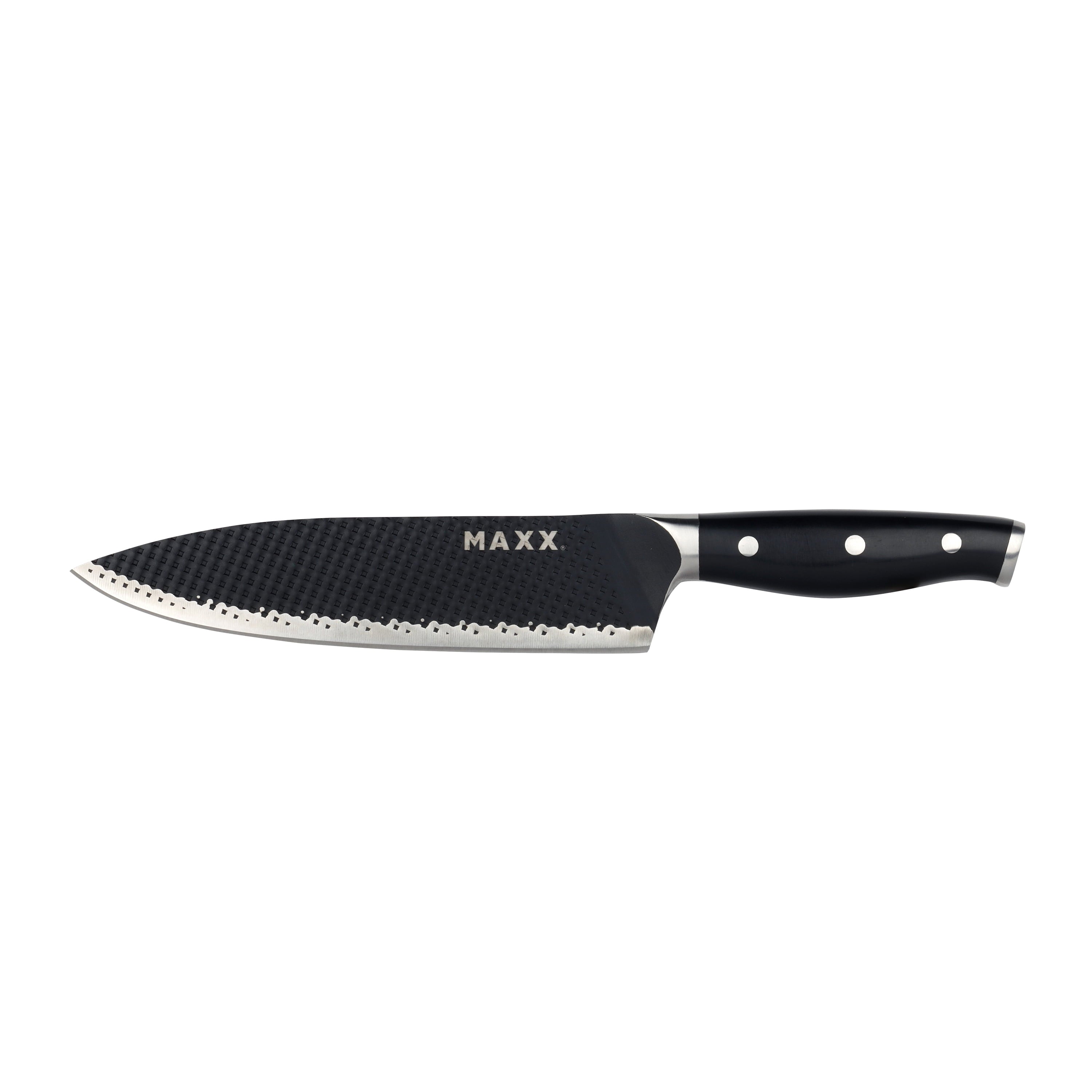Kalorik MAXX 3-Piece Professional Chef, Prep, and Paring Knife Set, in Stainless Steel/Black (SAK 51317)