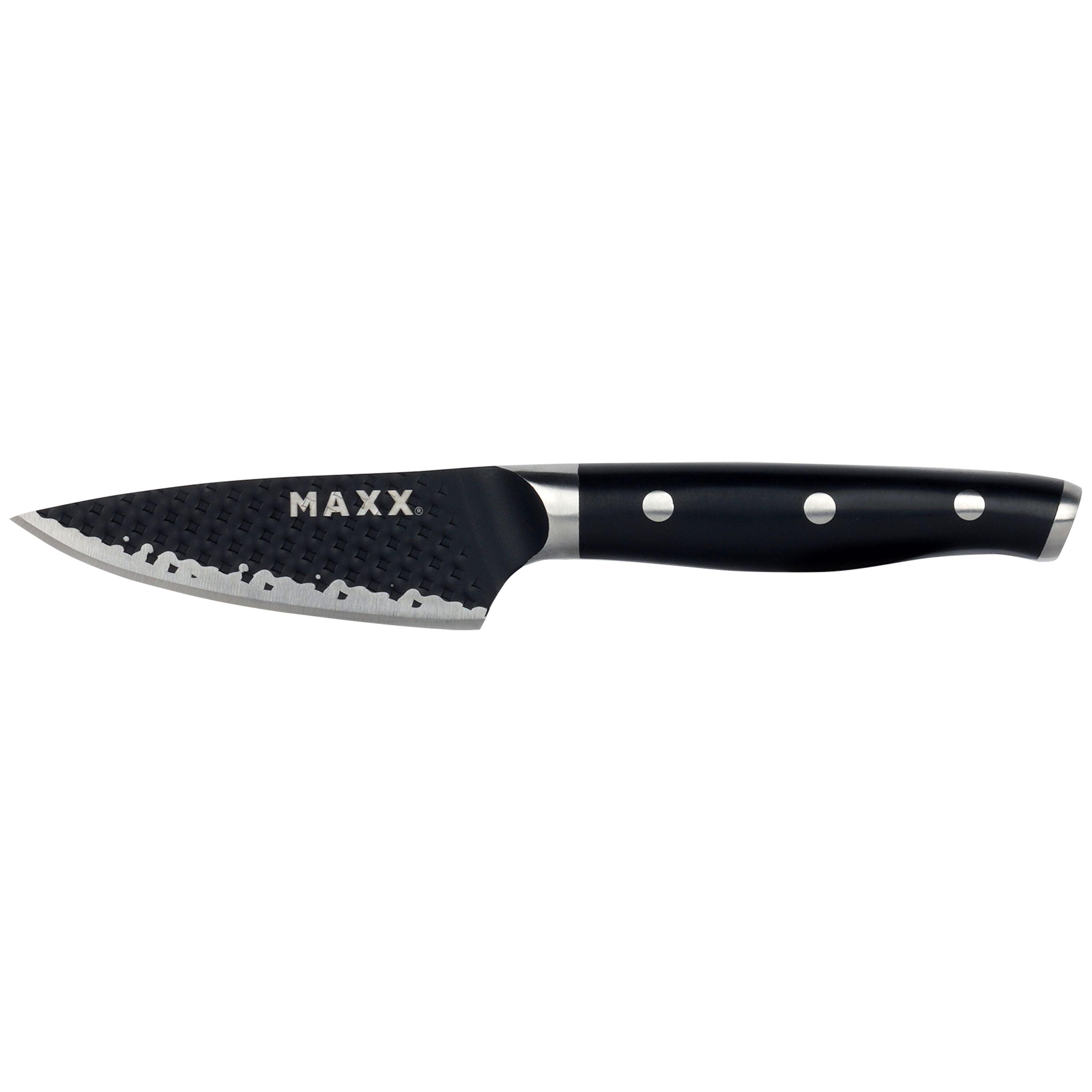 Kalorik MAXX 3-Piece Professional Chef, Prep, and Paring Knife Set, in Stainless Steel/Black (SAK 51317)