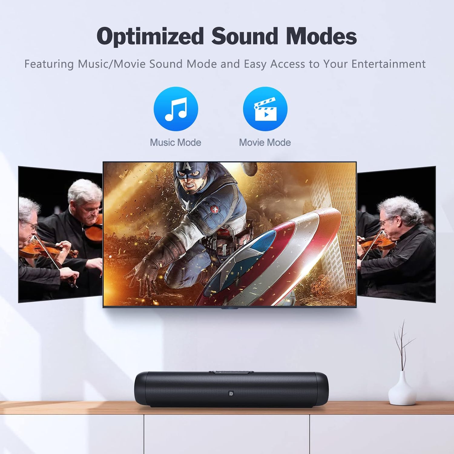DOSS Soundbar XL, 40W Loud Stunning Sound, Bluetooth 5.0 Speaker with Remote Control