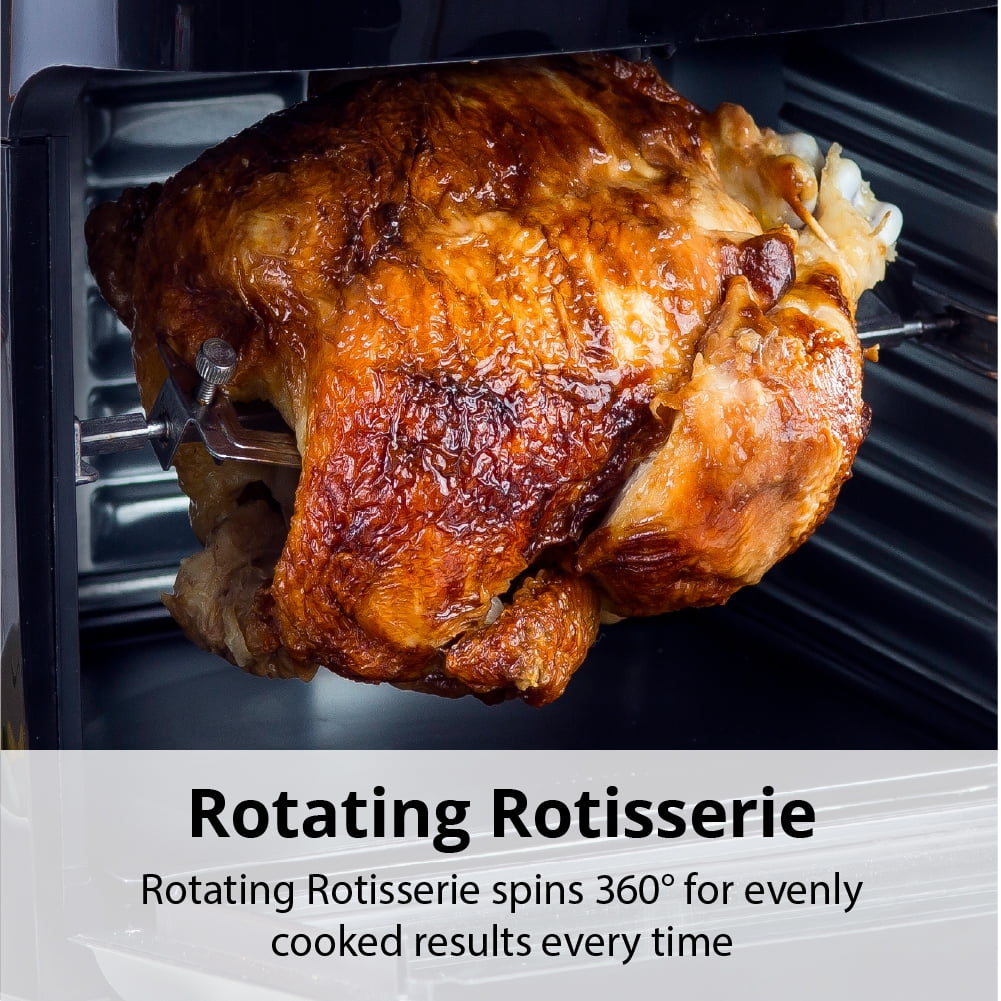 Aria Air Fryers 10qt Air Fryer Oven, Black - Touchscreen, Rotating Rotisserie, Dehydration Mode