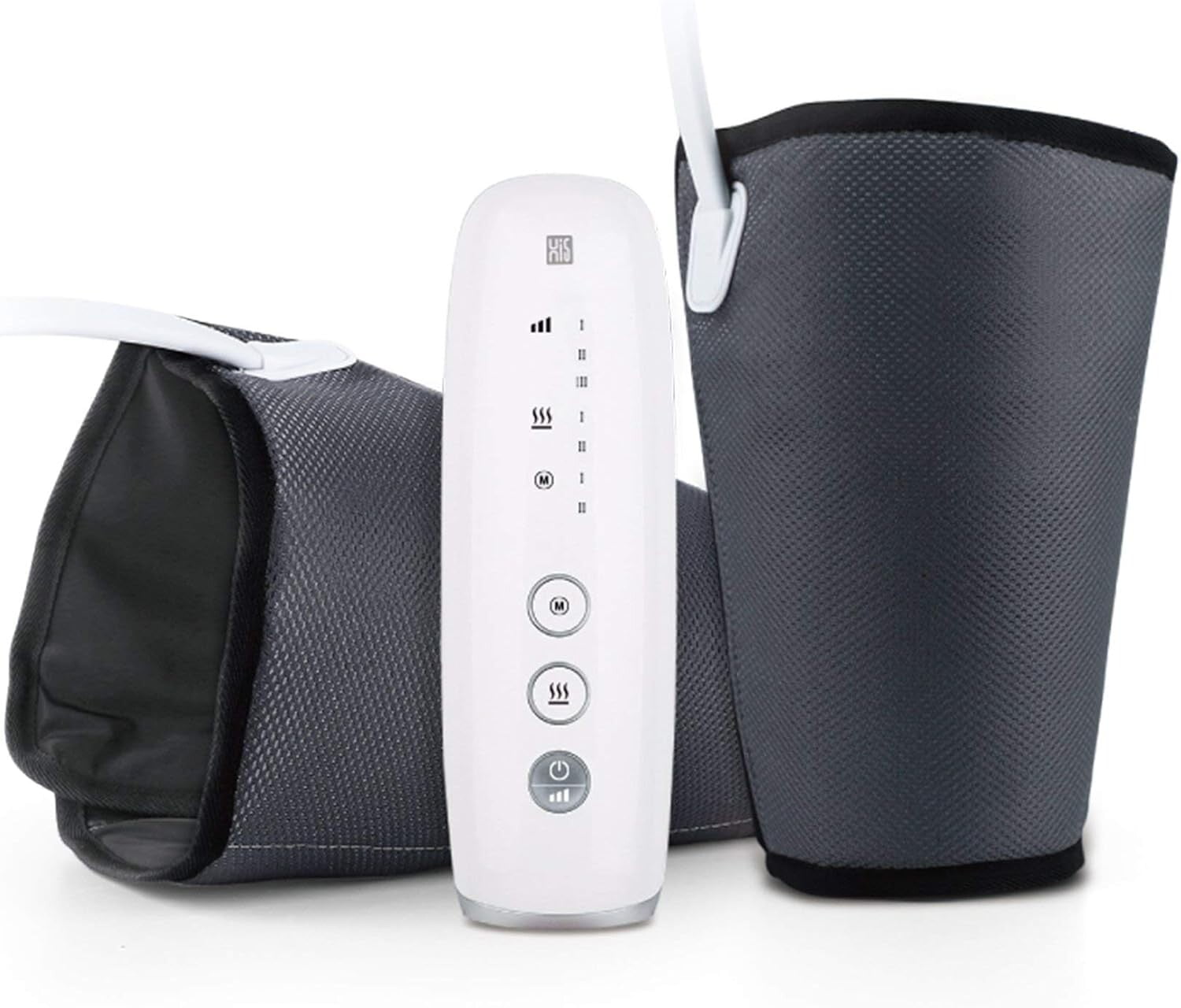 Patriot Rejuvenating Air Compression Leg Massager with 3 Intensities & 2 Levels Heating System for Circulation & Relaxation, Gray