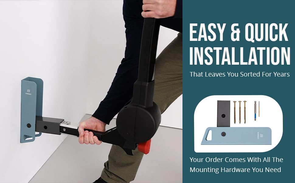 Everest 2 Inch Hitch Wall Mount Rack – Heavy-Duty Bike & Cargo Organizer