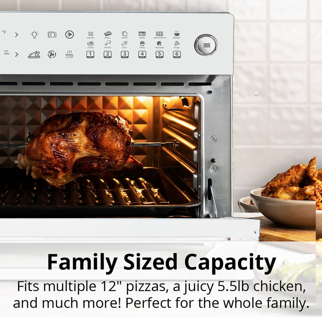 Aria Air Fryers Ariawave 36Qt Air Fryer Oven  White  Extra Large