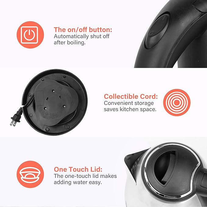 Denmark Electric 1.8 Liter Cordless Electric Kettle