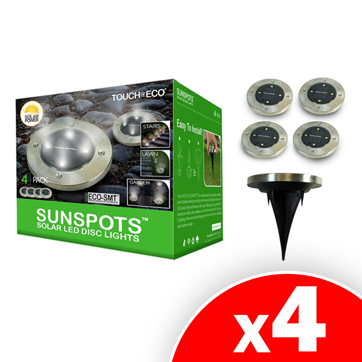 Touch Of ECO Solar SUNSPOT 16-Pack Disc Lights