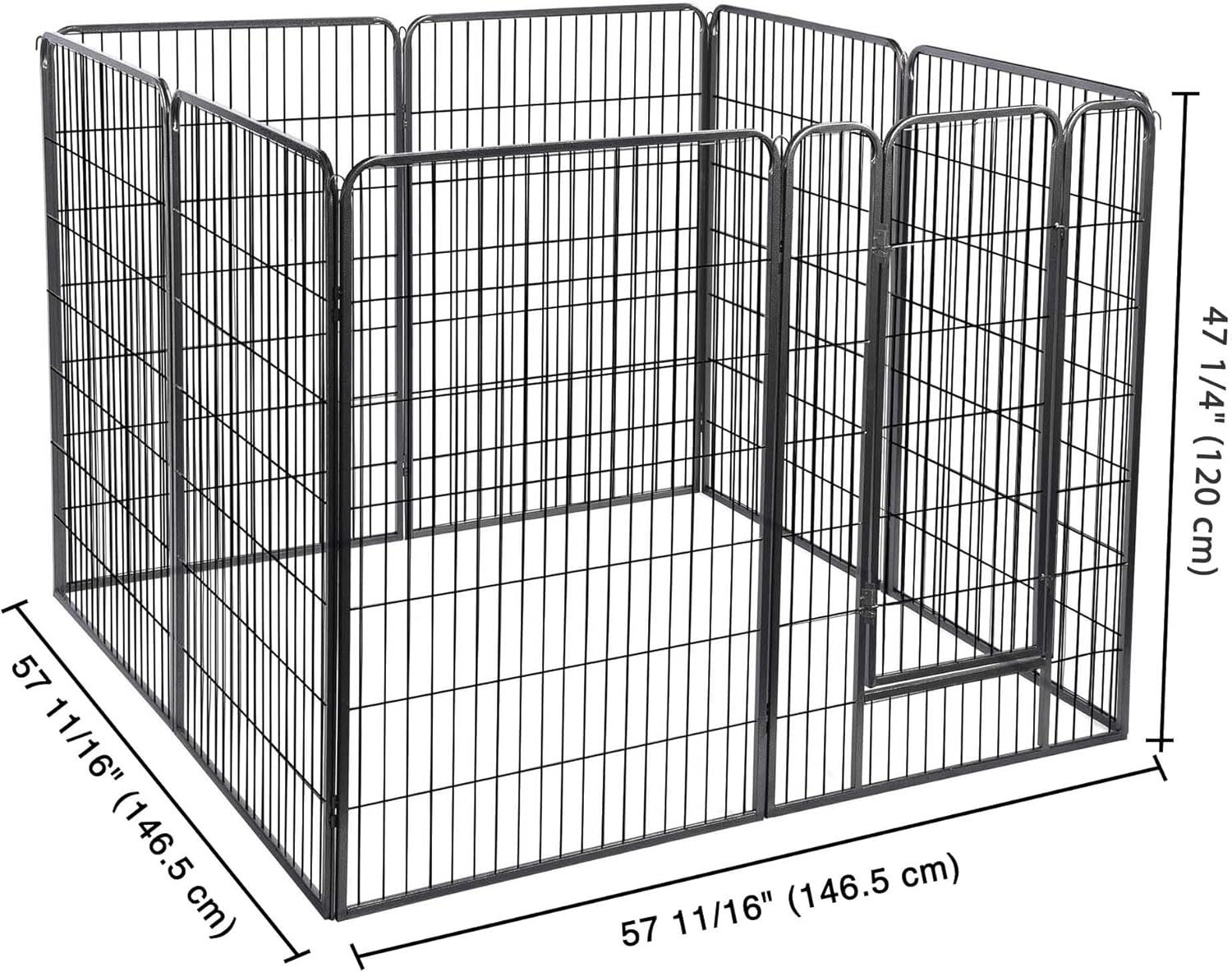 Yescom Heavy-Duty 8-Panel 47" Dog Playpen Fence with Door – Outdoor Pet Kennel for Medium & Large Breeds