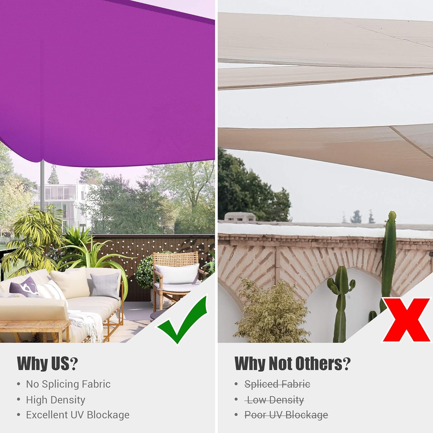 Triangle Sun Shade Sail Fuchsia 97% UV Block Commercial Events Carpark Swimming Pool Camping Beach Picnic Playground Outdoor Building Canopy, Fuchsia (25''x25''x25'')