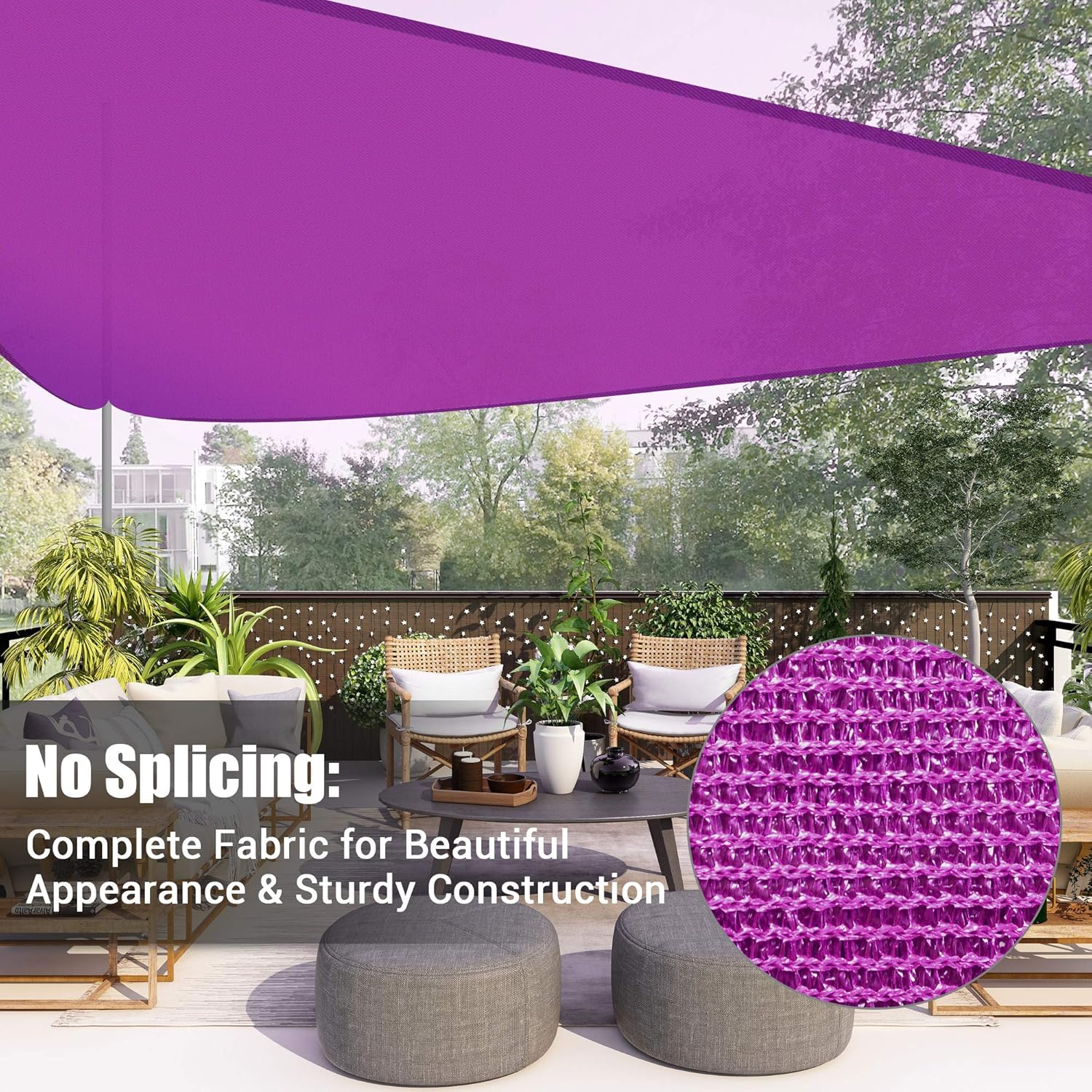 Triangle Sun Shade Sail Fuchsia 97% UV Block Commercial Events Carpark Swimming Pool Camping Beach Picnic Playground Outdoor Building Canopy, Fuchsia (25''x25''x25'')