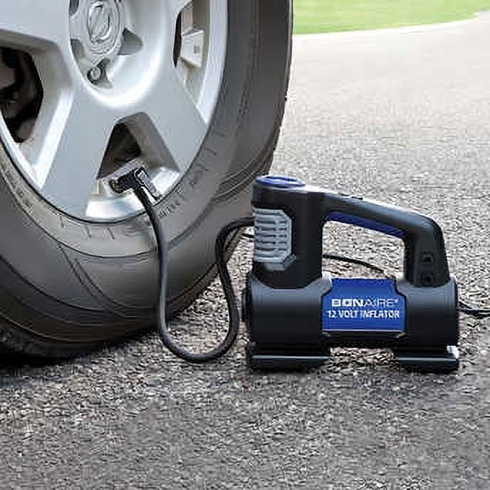 Bon-Aire 12V Analog Pressure Gauge Tire Inflator-Black