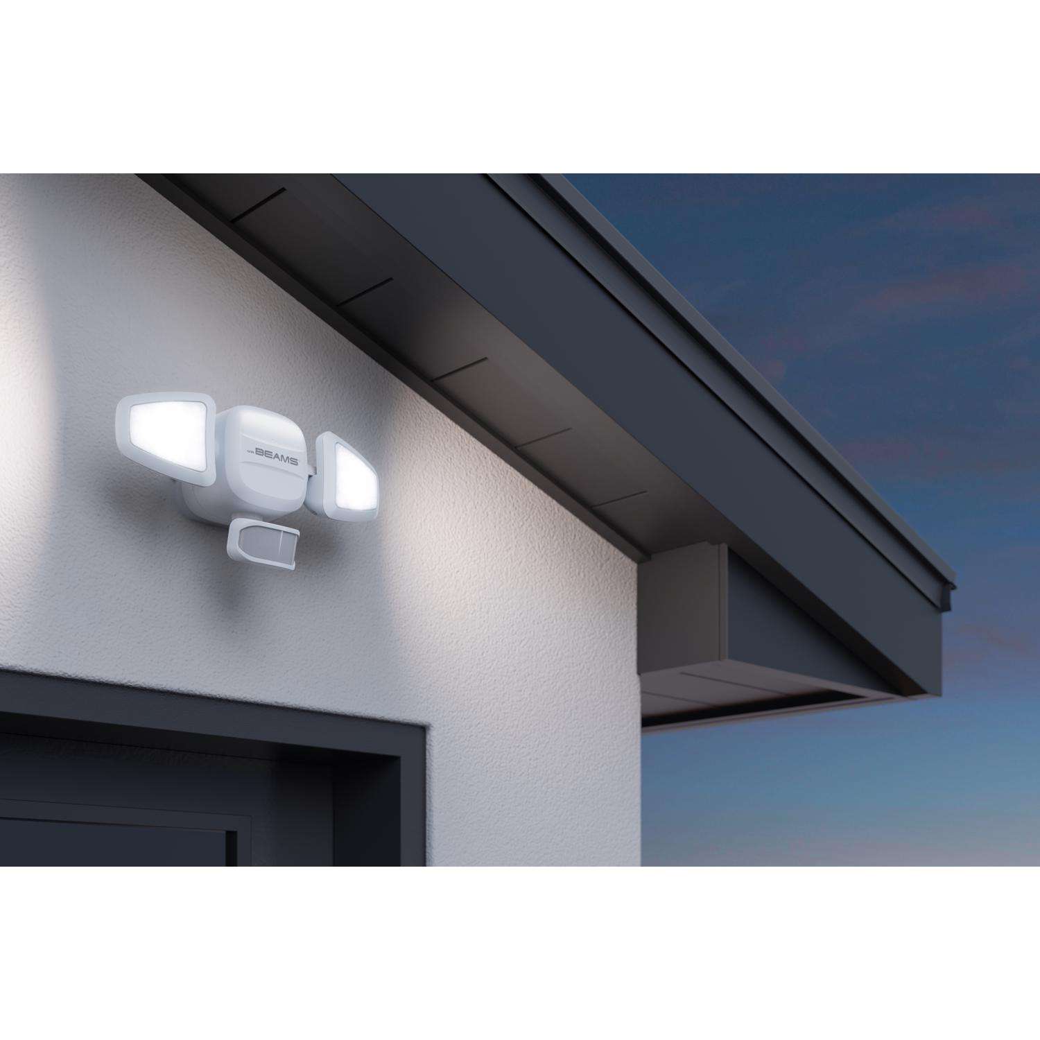 Mr. Beams Motion-Sensing Battery Powered LED White Security Light, White