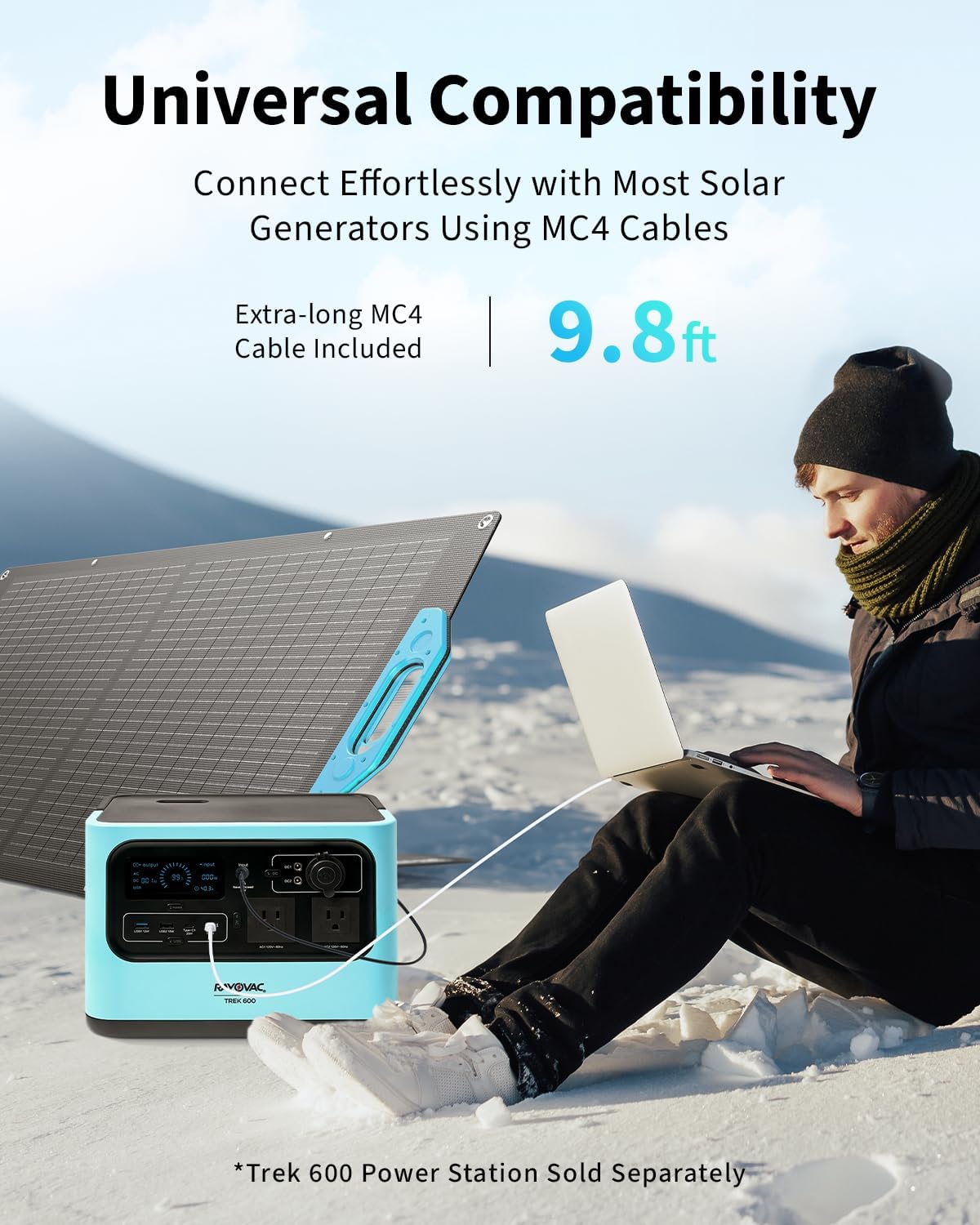 Rayovac Sun Snare 100-Watt Foldable Solar Panel, IP67 Waterproof, Monocrystalline 23% Conversion Rate, Lightweight Integrated Design, Optical Sundial, 9.8-Foot MC4 Charging Cable, Adjustable Kickstand