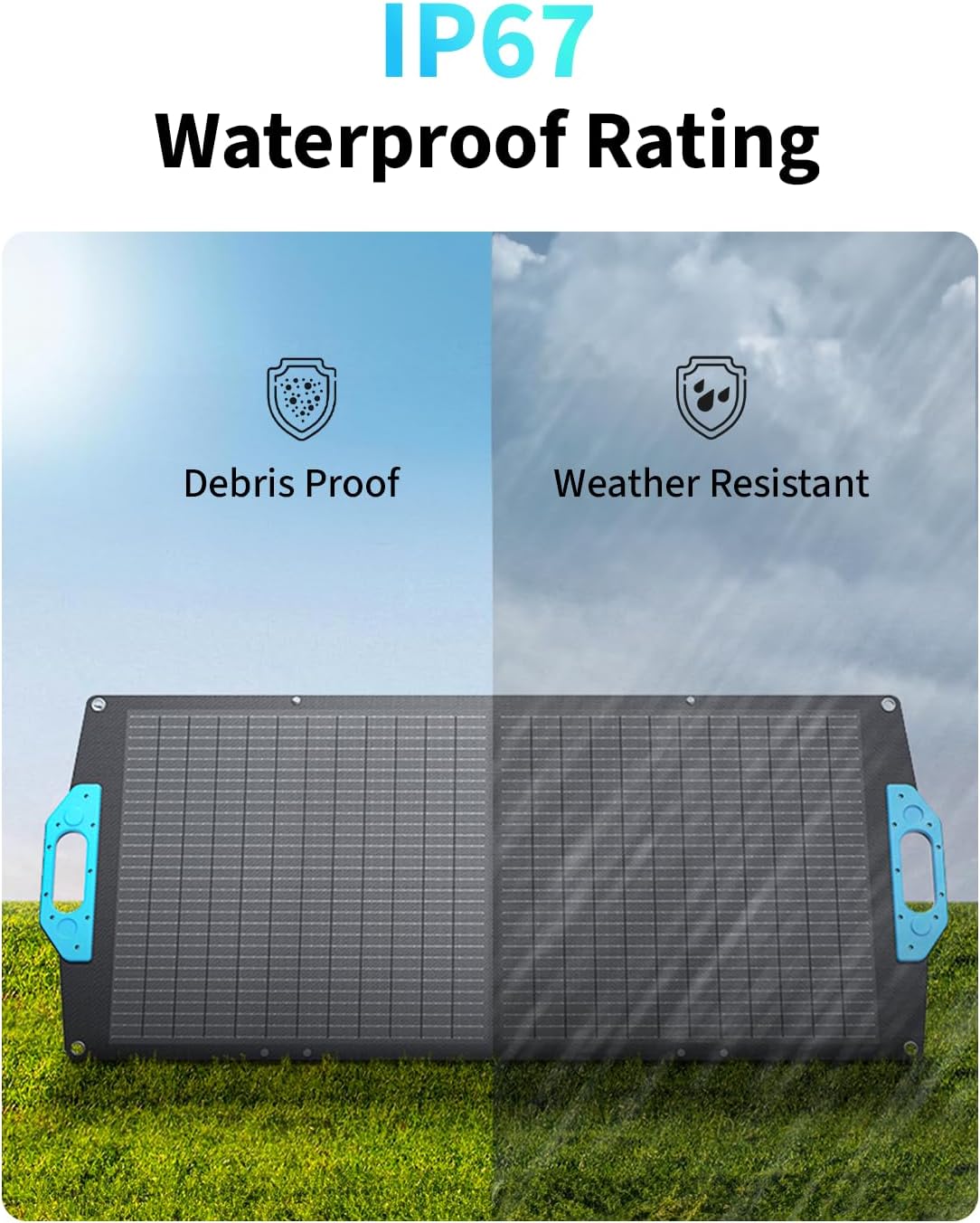 Rayovac Sun Snare 100-Watt Foldable Solar Panel, IP67 Waterproof, Monocrystalline 23% Conversion Rate, Lightweight Integrated Design, Optical Sundial, 9.8-Foot MC4 Charging Cable, Adjustable Kickstand