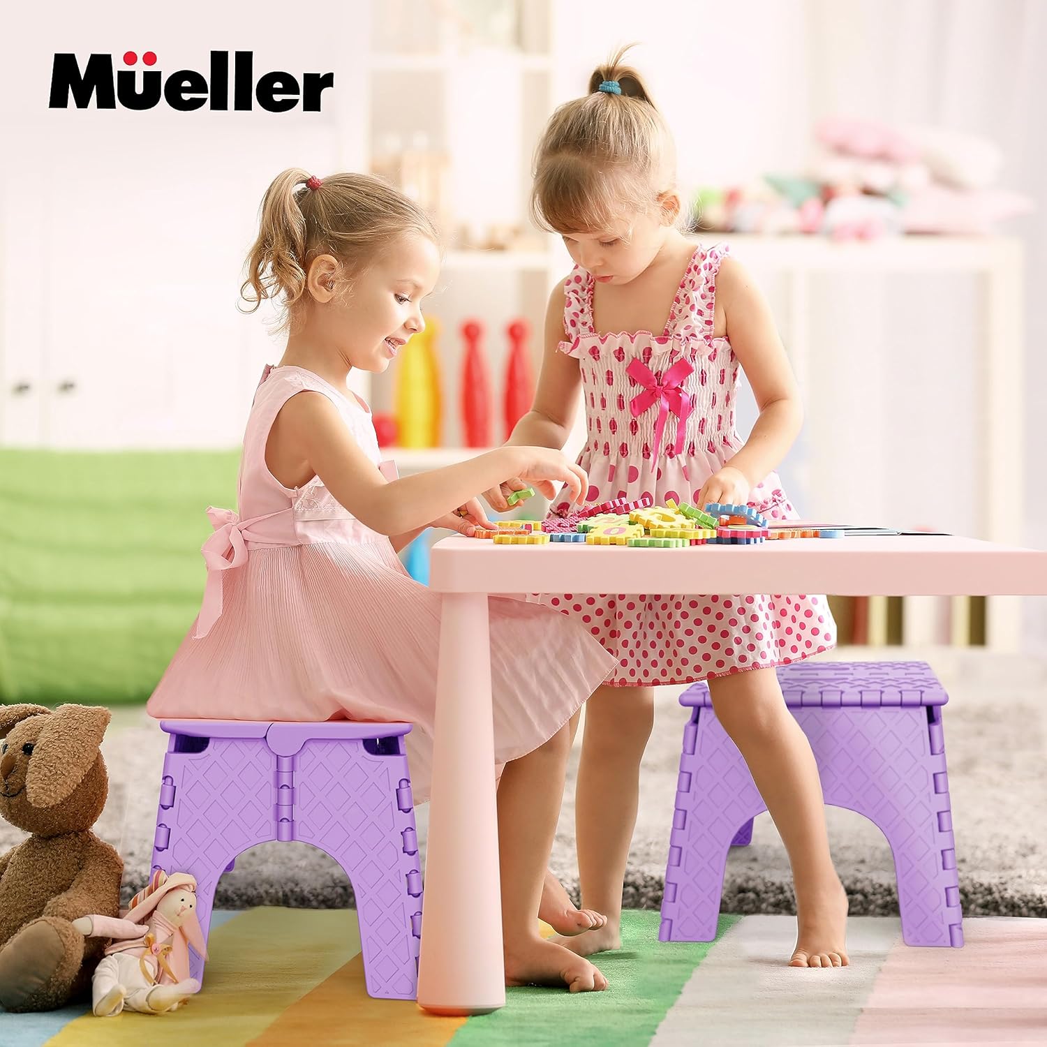 Mueller 11" Folding Step Stool – Lightweight, Non-Slip, 264lb Capacity
