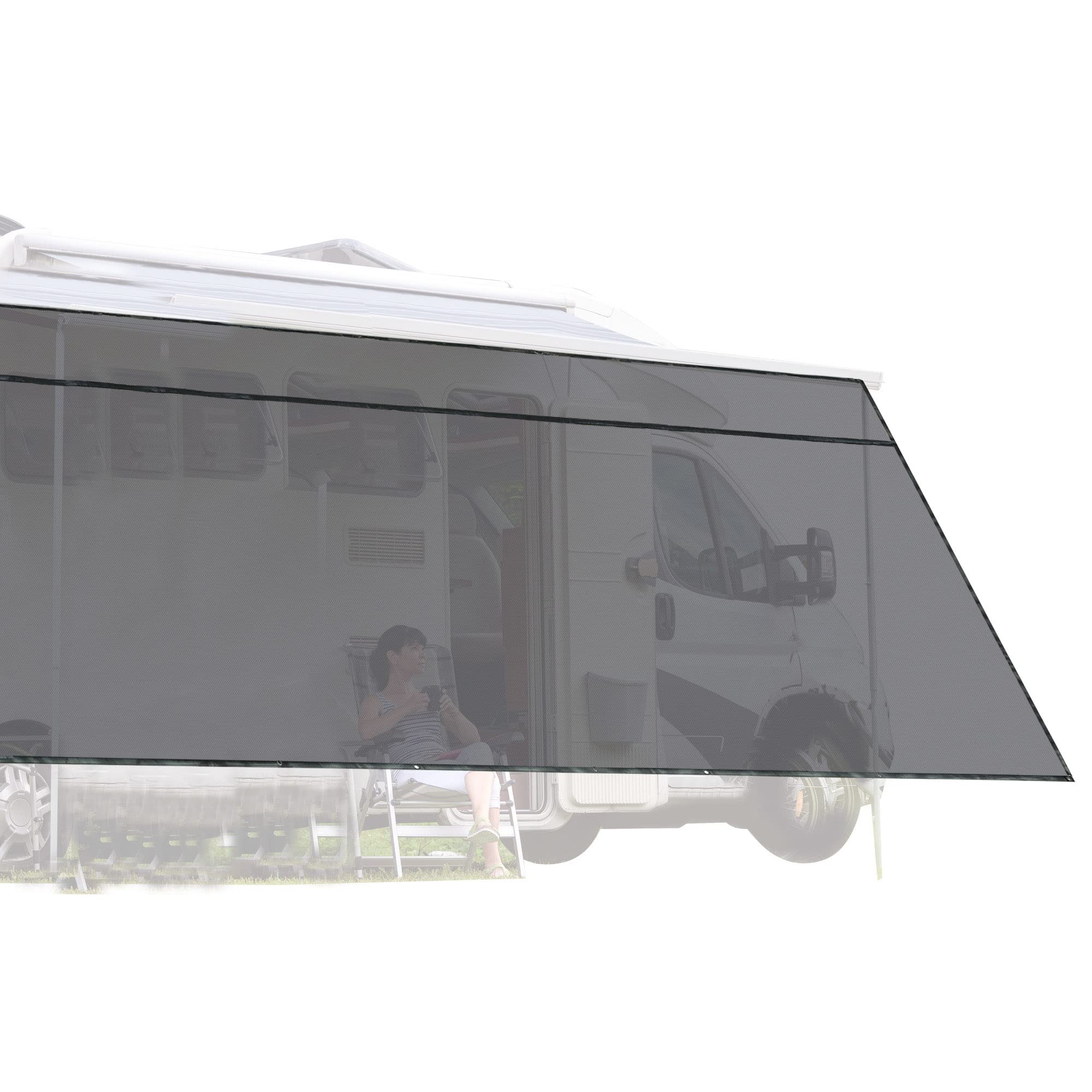 Yescom 6'x19' RV Awning Sun Shade Screen Black Mesh UV Blocker RV Awning Shade for Camping