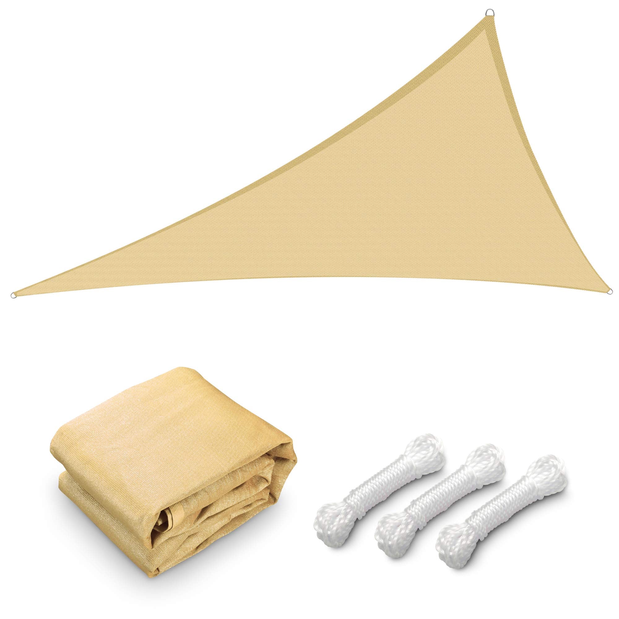 Yescom 25FT Triangle Sun Shade Sail Canopy 97% UV Block Outdoor