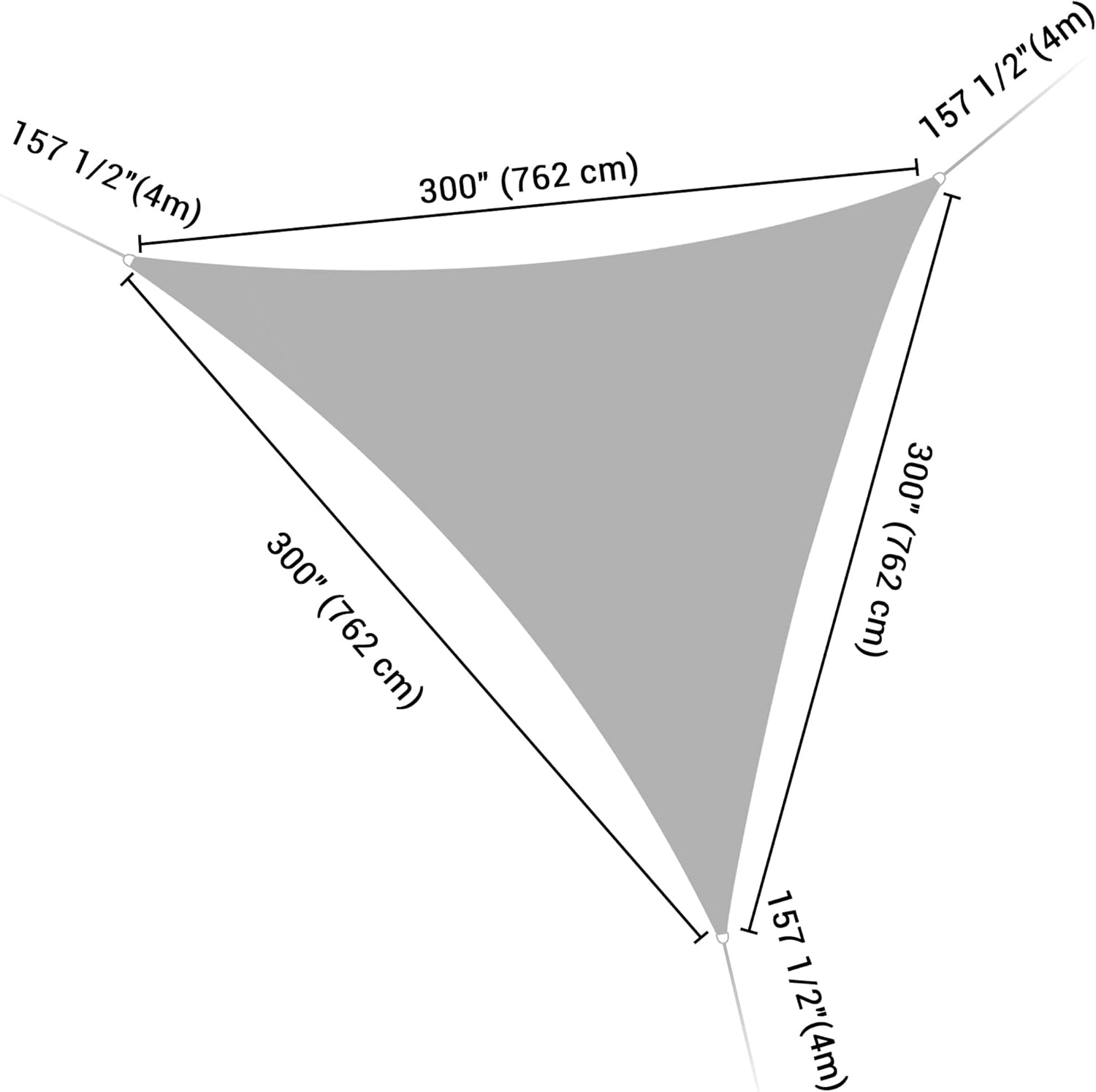 Yescom 25FT Triangle Sun Shade Sail Canopy 97% UV Block Outdoor