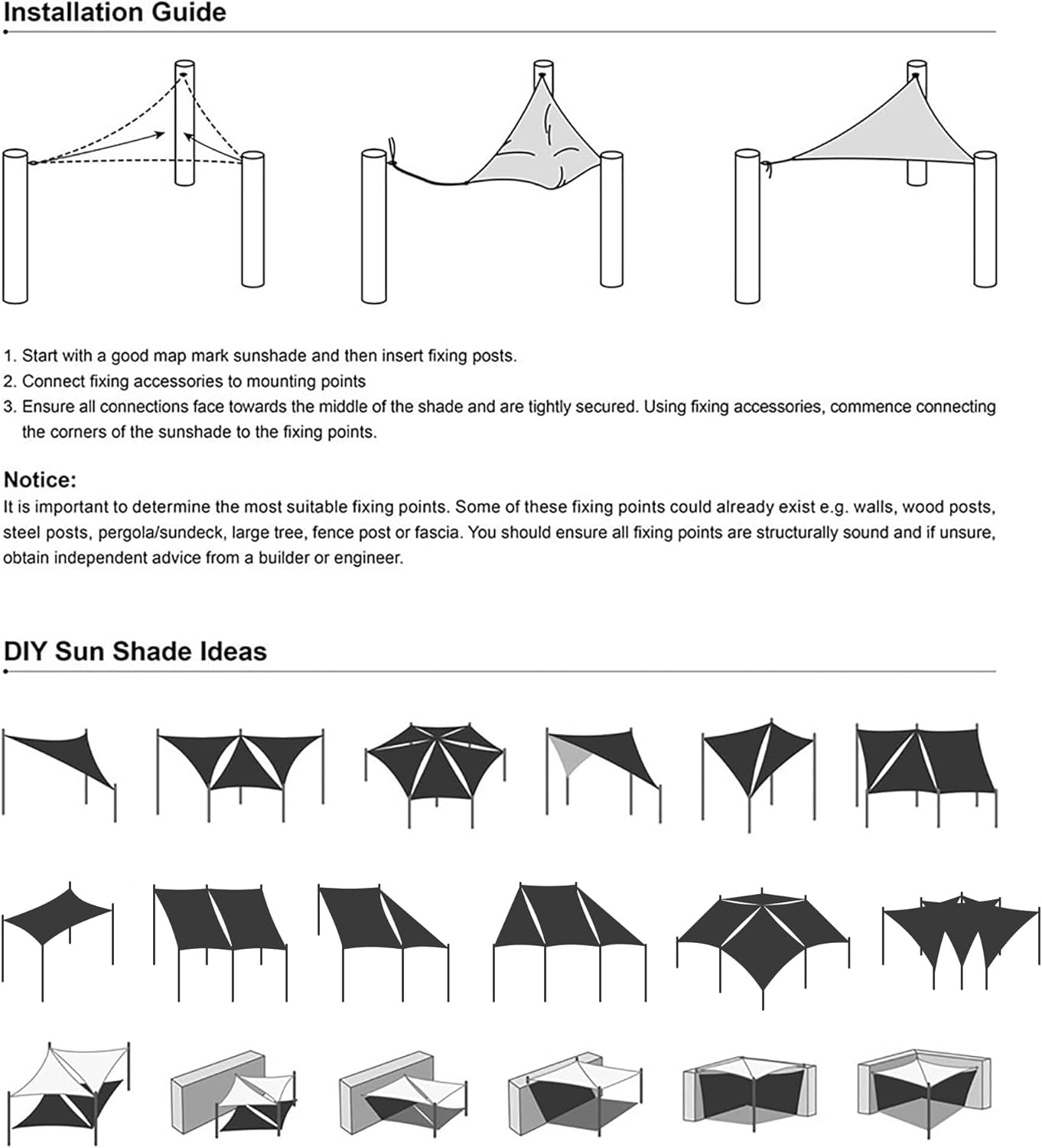 Yescom 25FT Triangle Sun Shade Sail Canopy 97% UV Block Outdoor