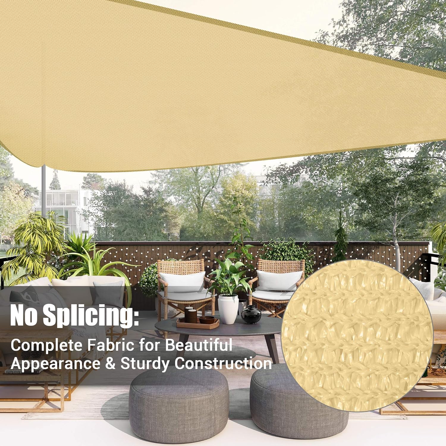 Yescom 25FT Triangle Sun Shade Sail Canopy 97% UV Block Outdoor