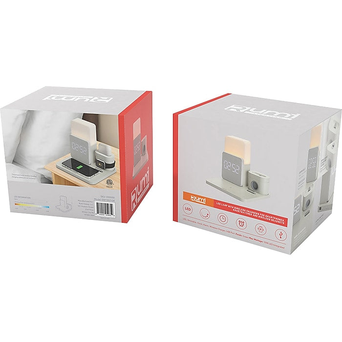 Rumi 6-in-1 Charging Station w/ Alarm Clock, Wireless Charger, 2 Pack