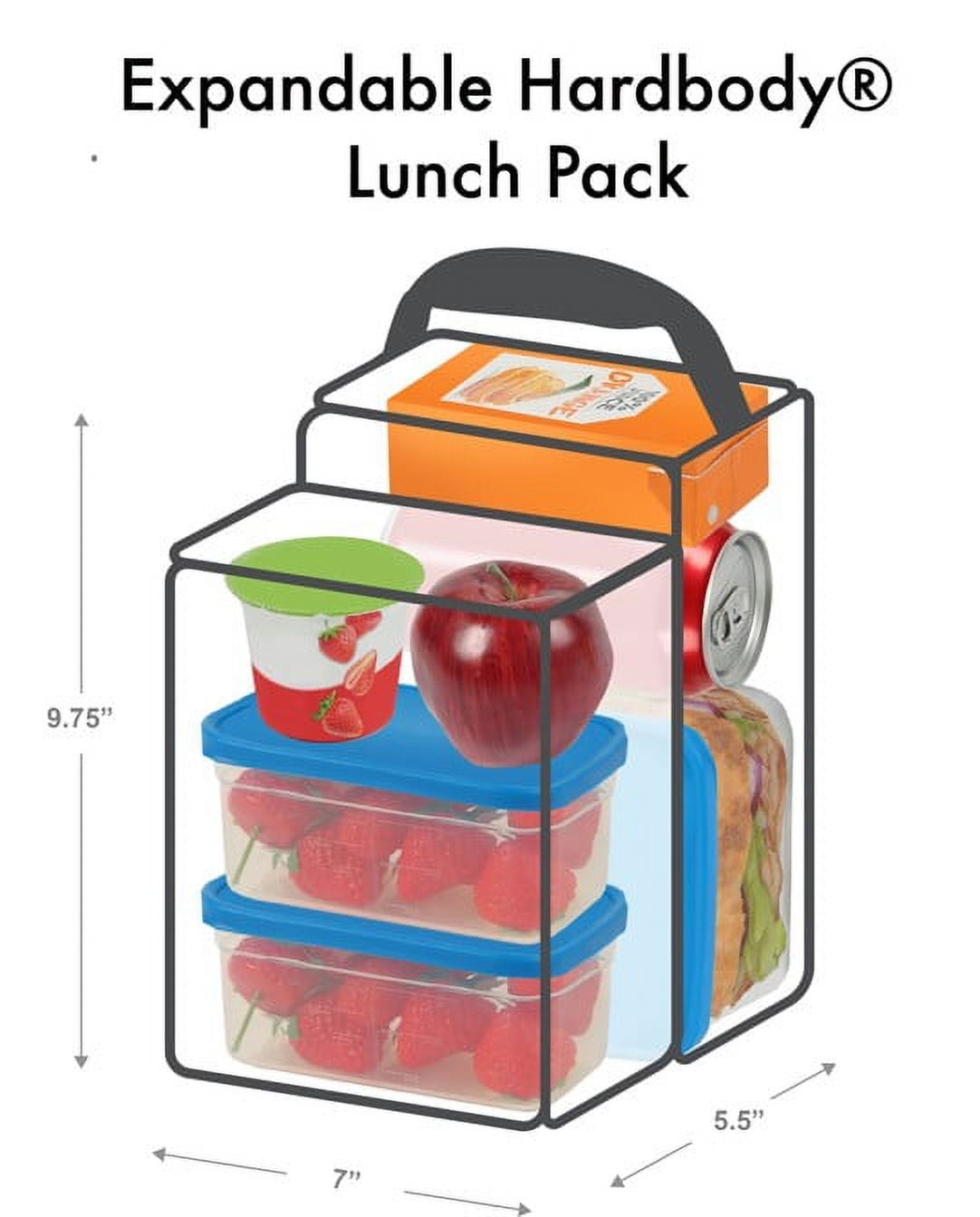 Arctic Zone Expandable HardBody Lunch Box with Hard Liner and Adjustable Divider, Blue