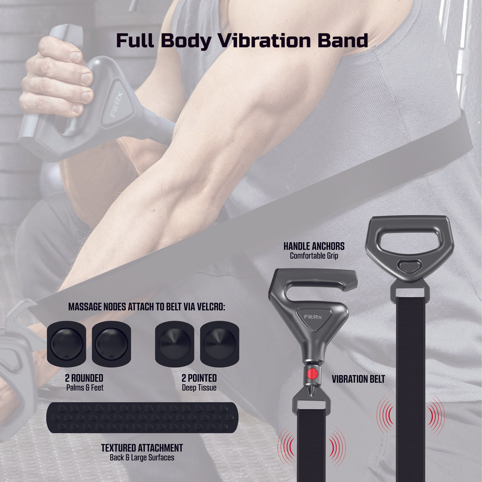 FitRx 2-in-1 Vibrating Massage Belt and Massage Gun