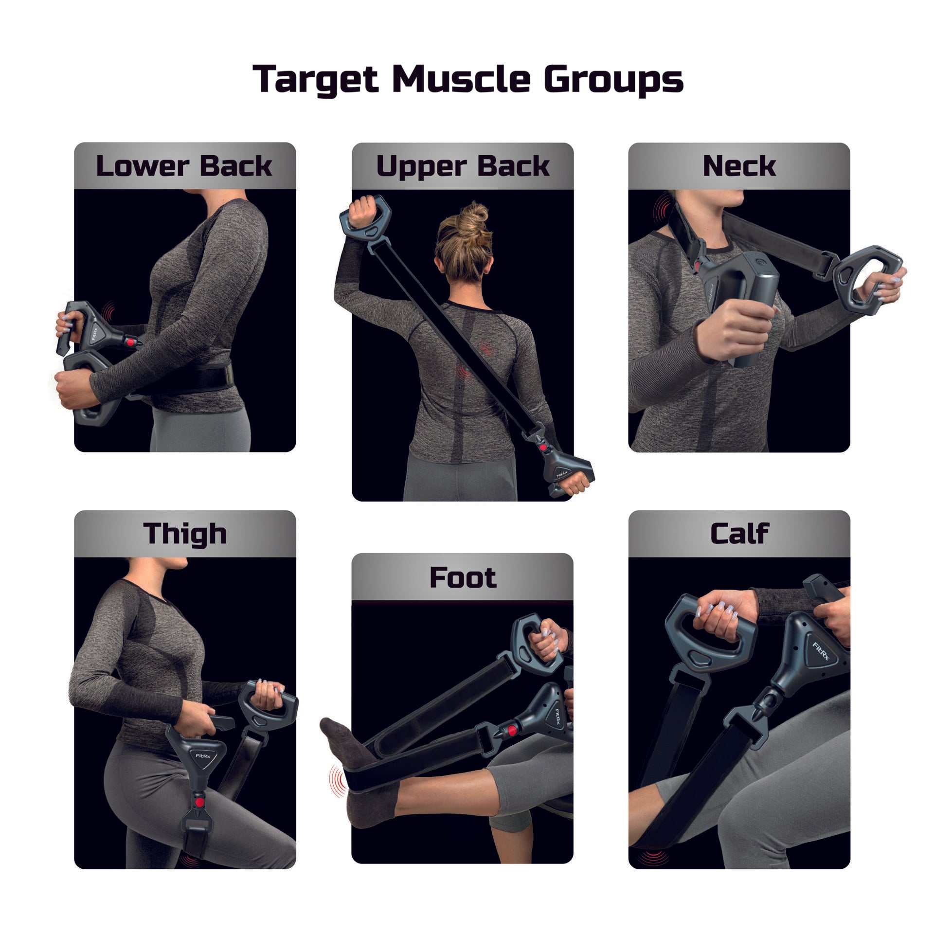 FitRx 2-in-1 Vibrating Massage Belt and Massage Gun