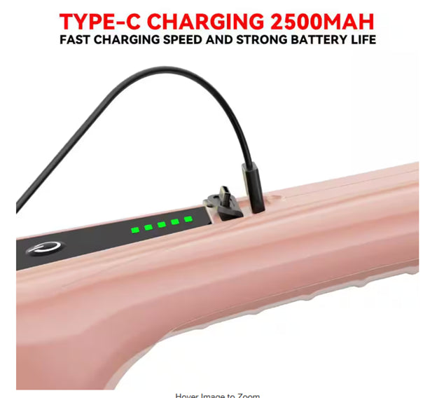 Cordless Portable Carpet Cleaners, Power Scrubber, 2-Speeds, 7-Brush Heads, Long Handle for Bathroom, Tub, Rose Gold