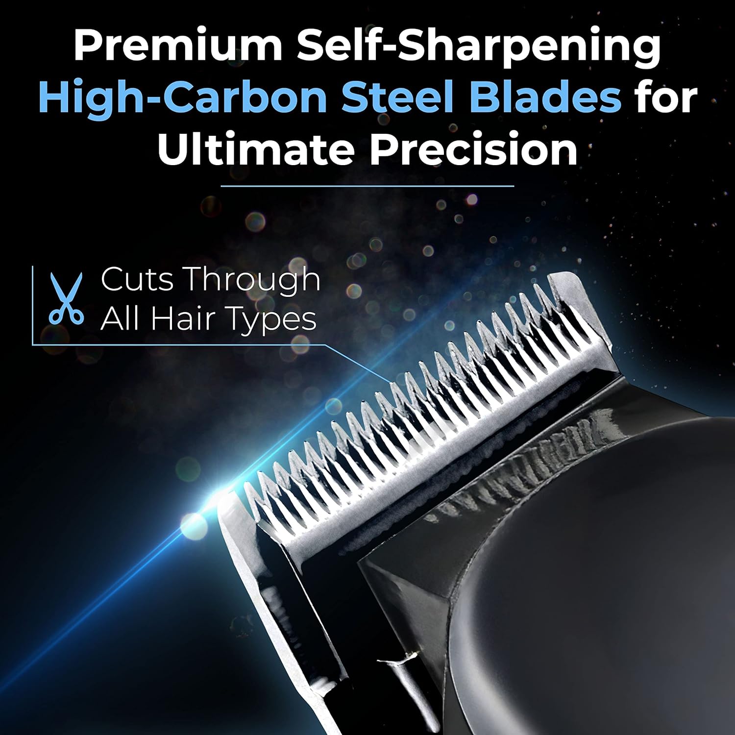 Mueller Ultragroom Hair Clipper & Trimmer, Professional Colored Haircutting Kit, designed for both Men and Women, 12 Guide Combs, Trimmer for Hair, Beards, Head, Body, and Face